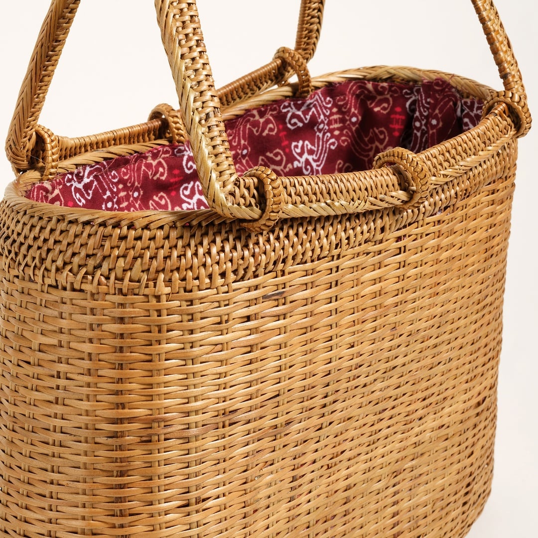 Flores Saz Bitkisi Çanta 33x22 Cm Natural