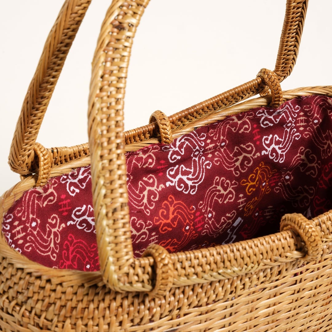 Flores Saz Bitkisi Çanta 33x22 Cm Natural