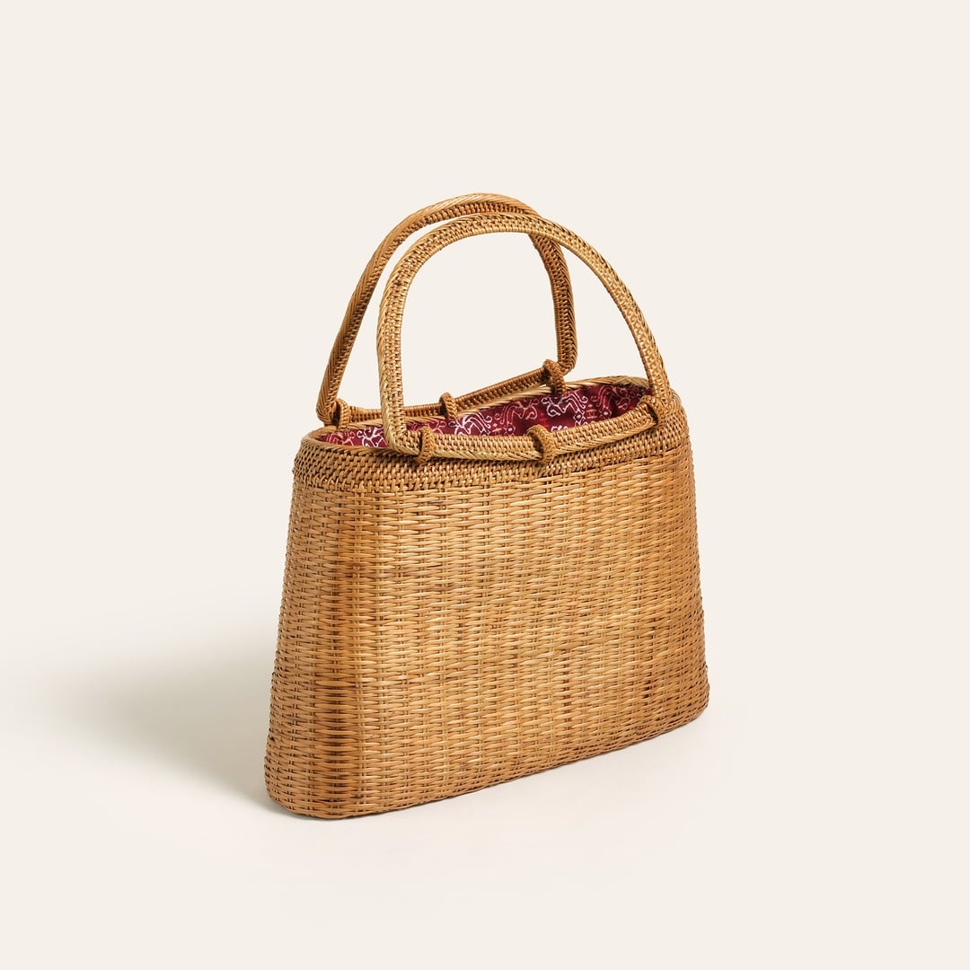 Flores Saz Bitkisi Çanta 33x22 Cm Natural