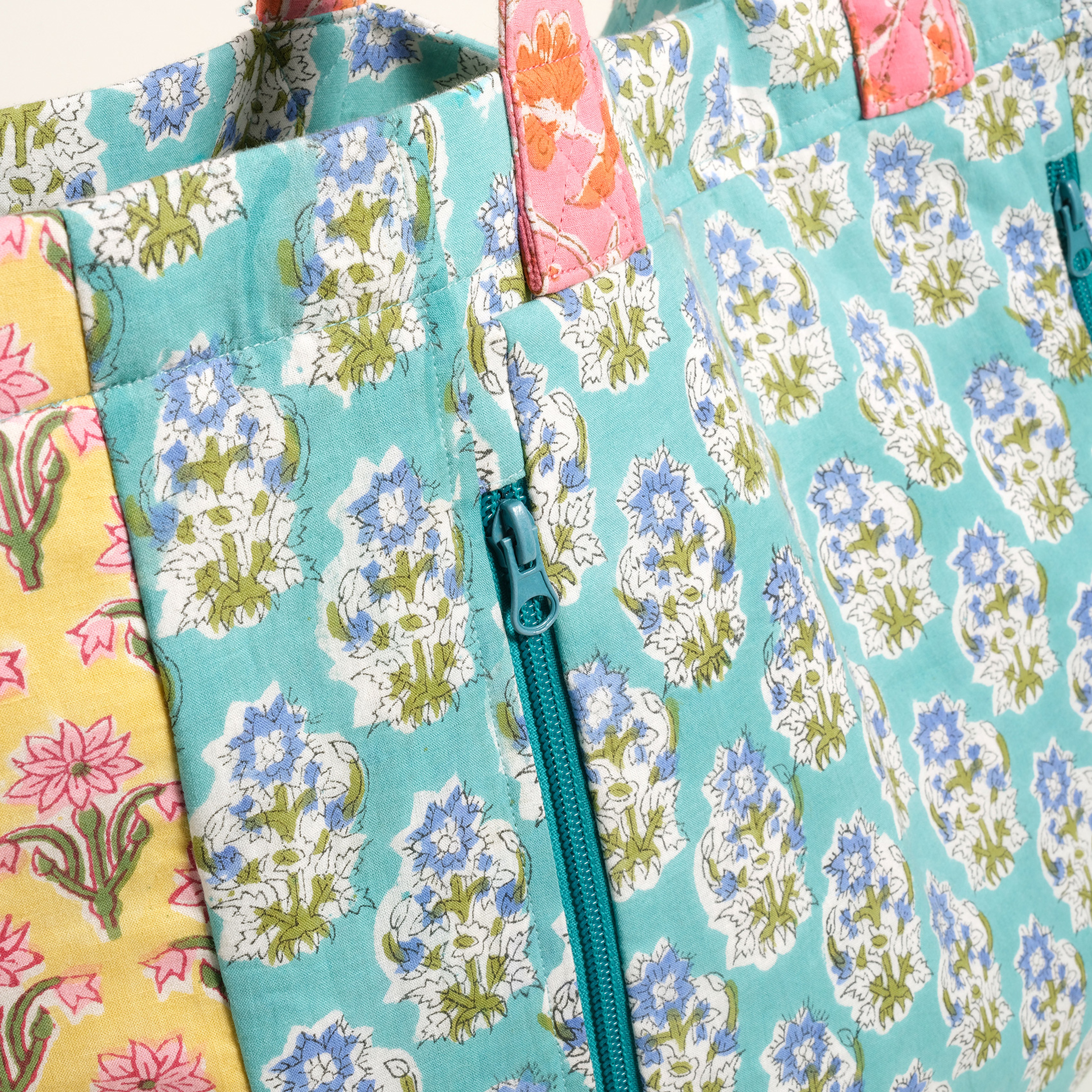 Rajpath El Baskısı Çanta 42x38x14 Cm Turkuaz