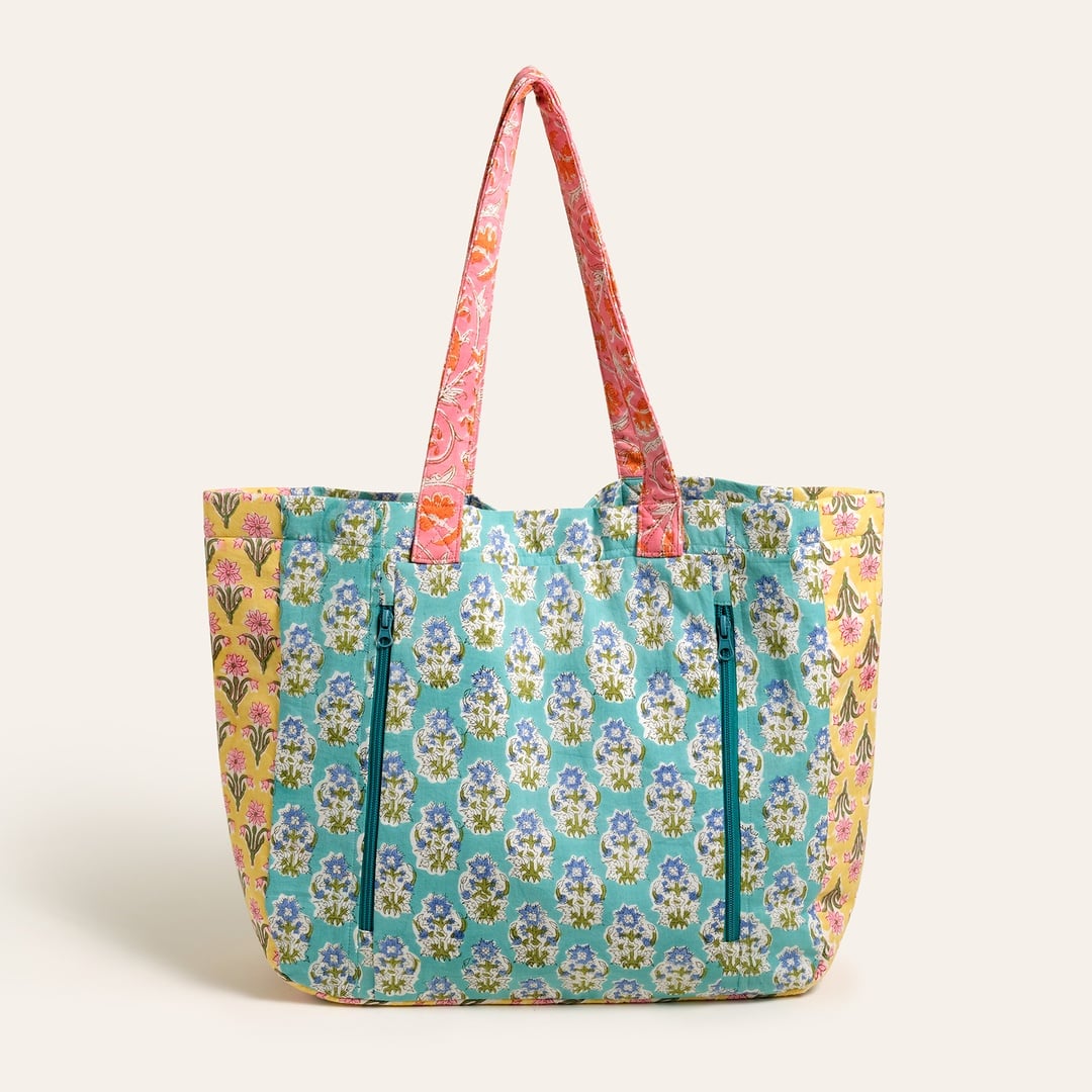 Rajpath El Baskısı Çanta 42x38x14 Cm Turkuaz