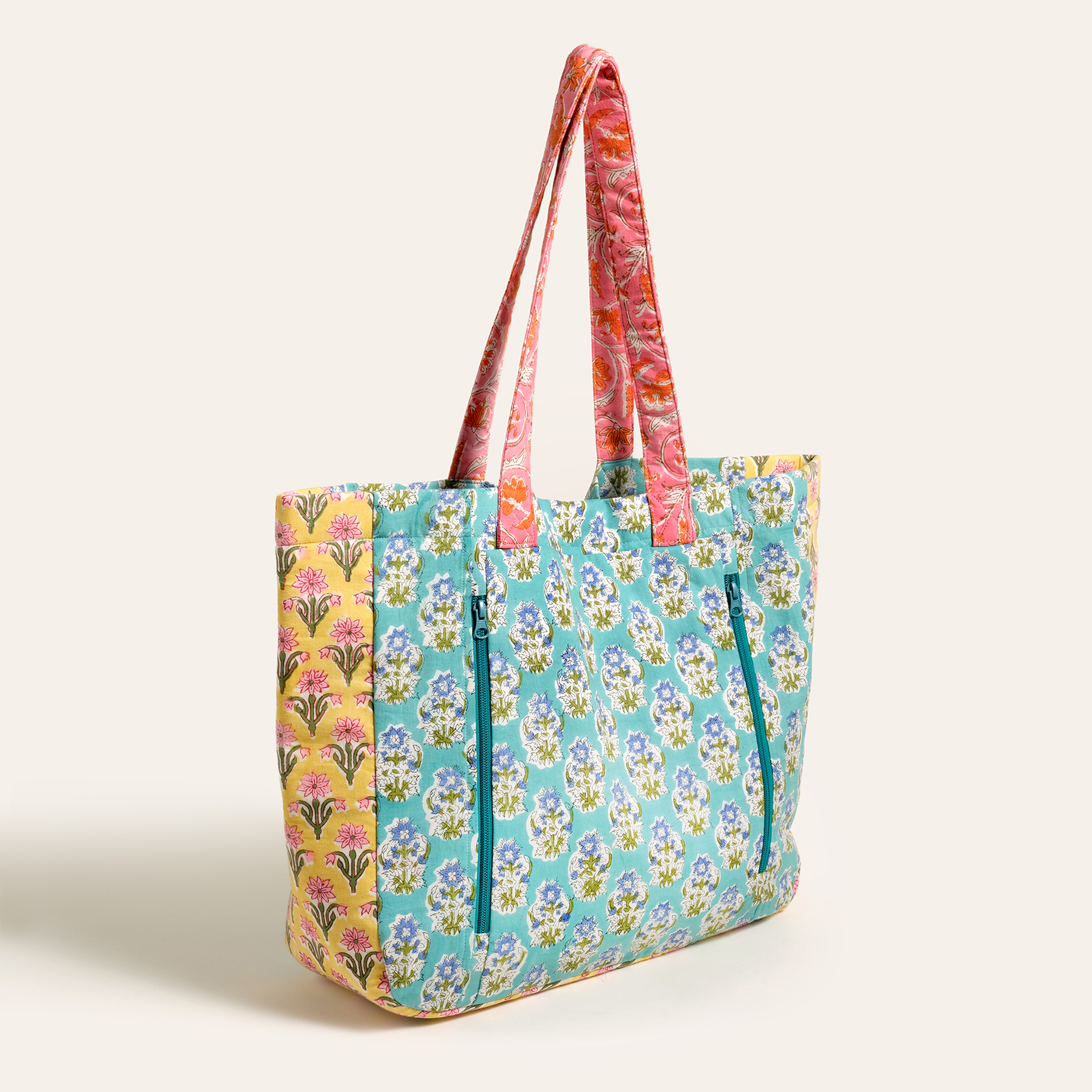 Rajpath El Baskısı Çanta 42x38x14 Cm Turkuaz