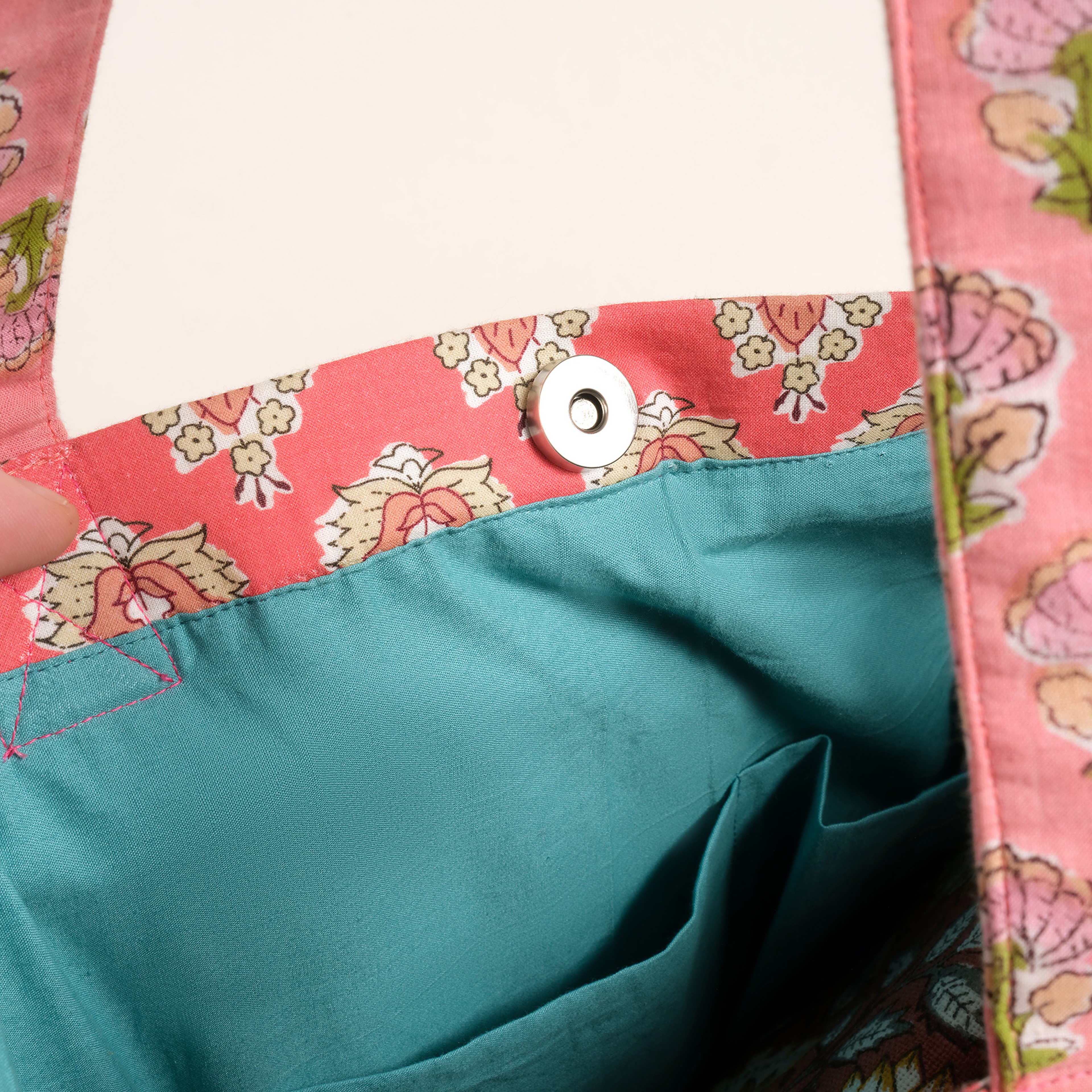 Rajpath El Baskısı Çanta 42x38x14 Cm Mercan