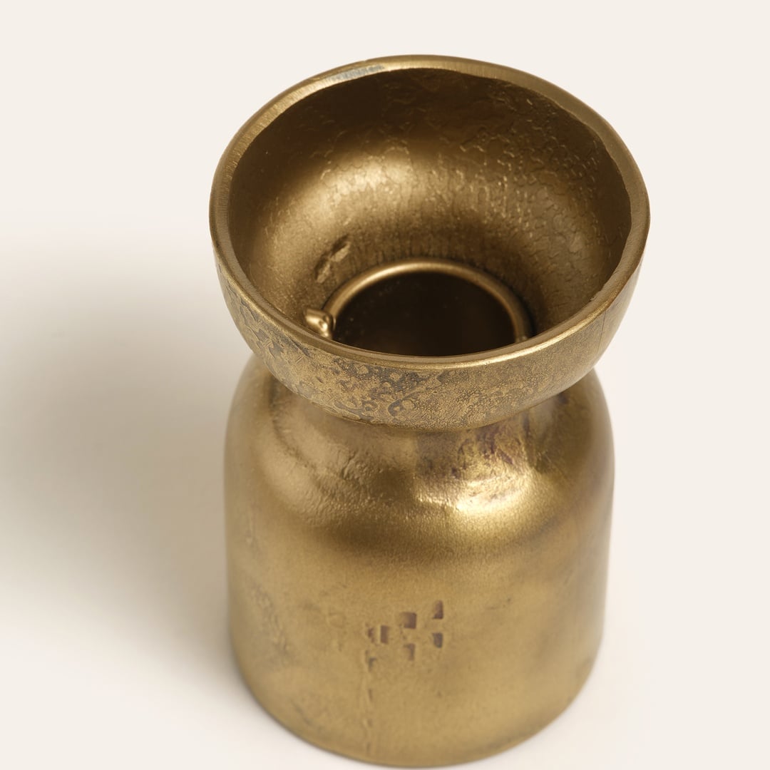 Bıjnor Metal Mumluk 5x5x8 Cm Altın