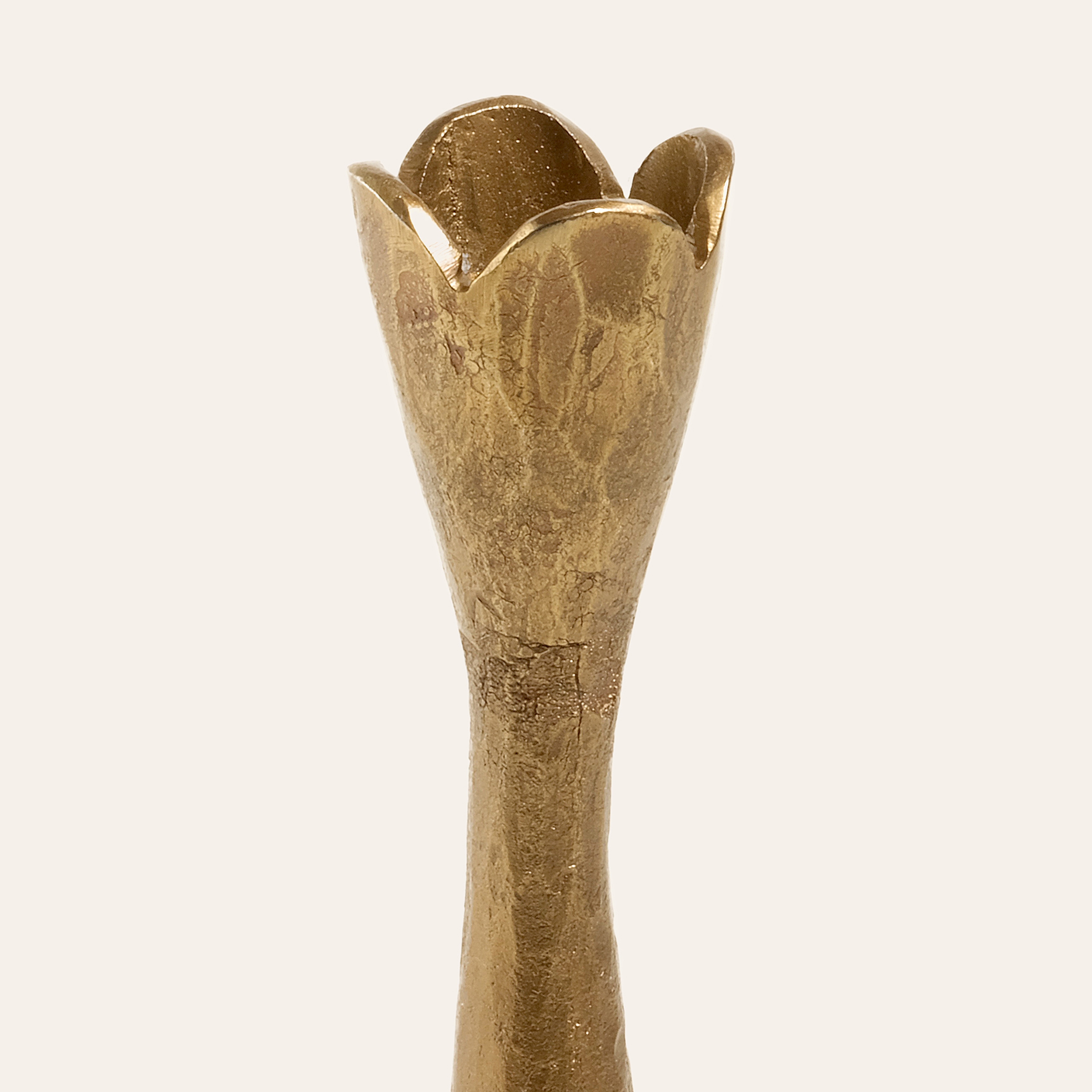 Lotus Altın Metal Şamdan 7x7x21 Cm