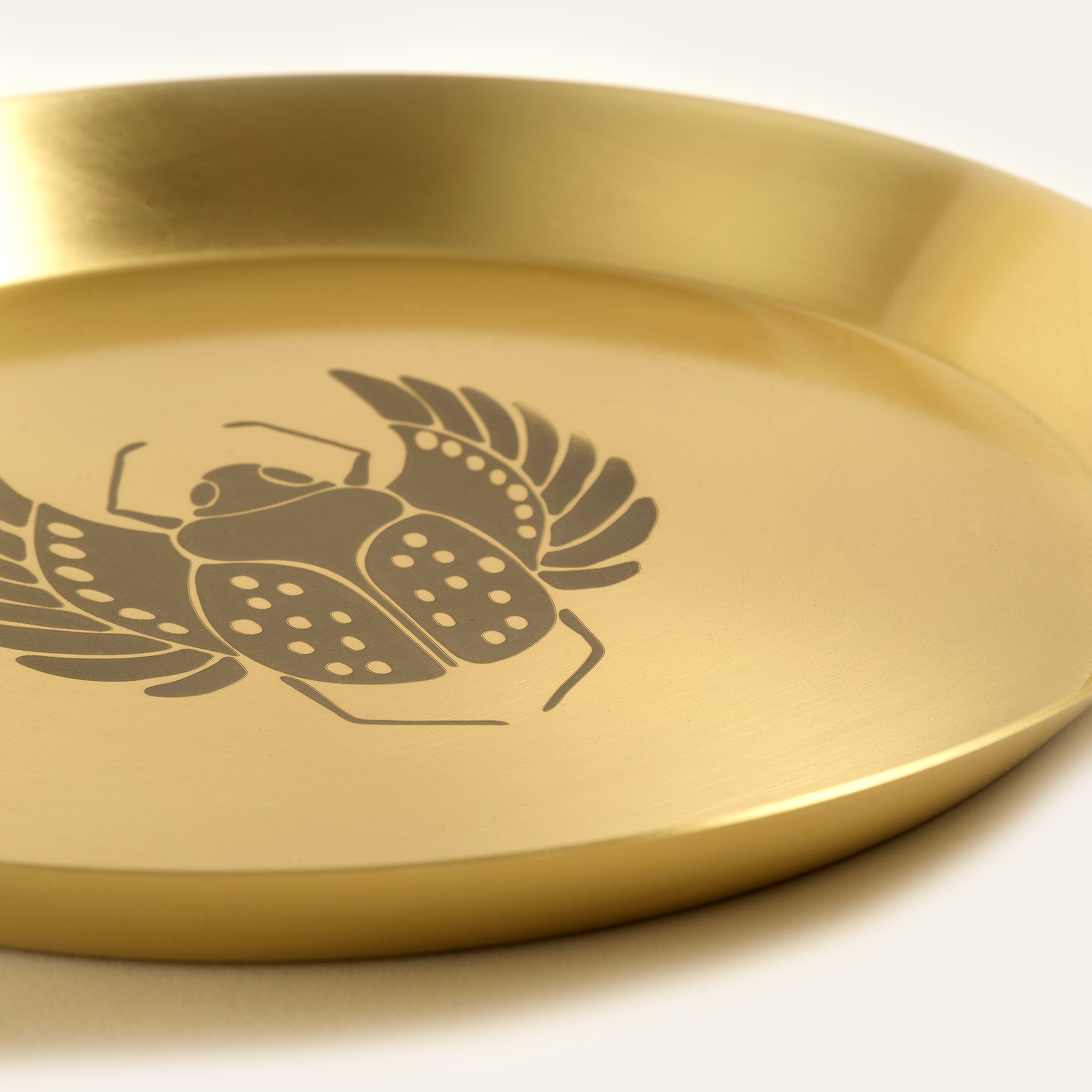 Emirgan Pirinç Tabak 18x18x2 Cm Mat Altın