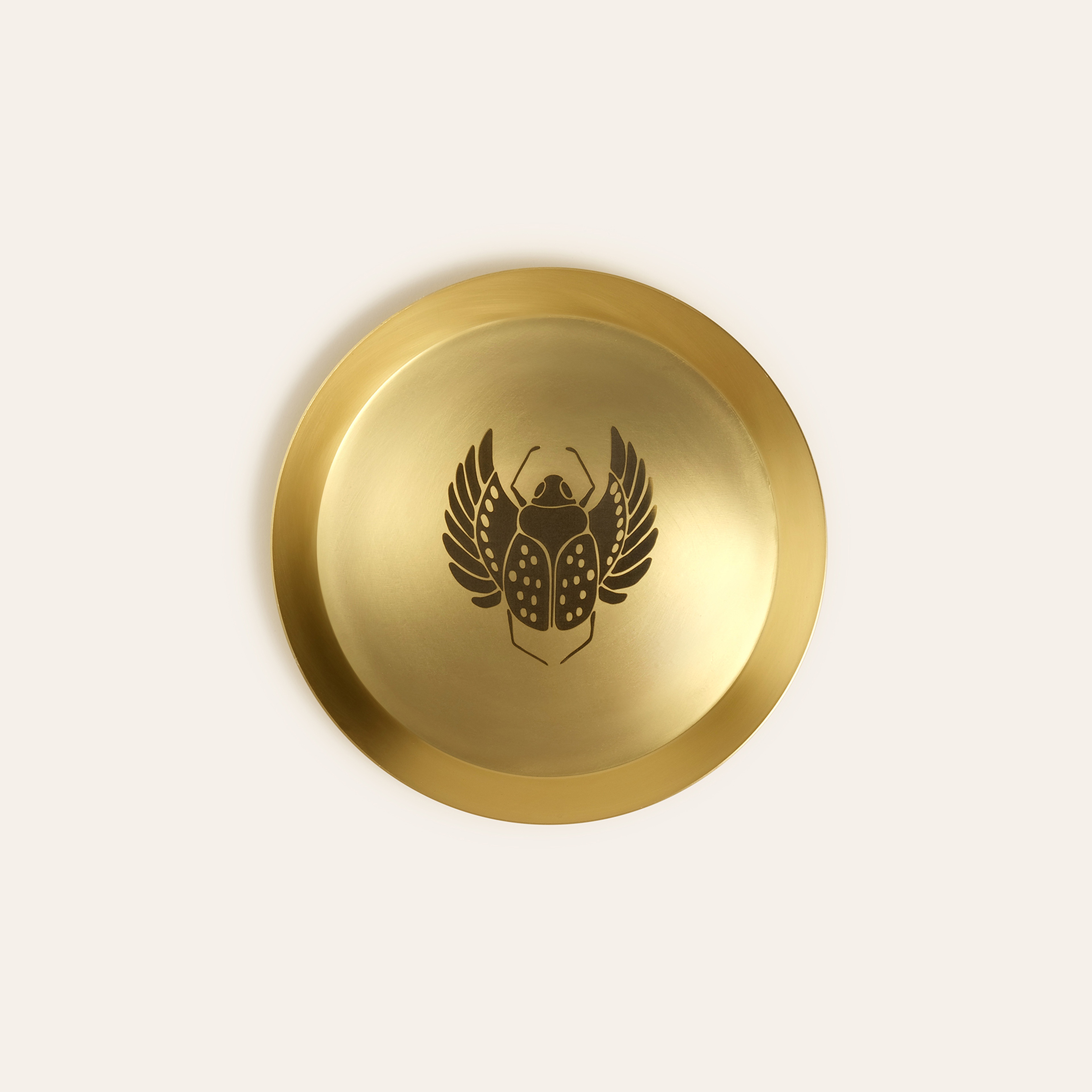 Emirgan Pirinç Tabak 18x18x2 Cm Mat Altın