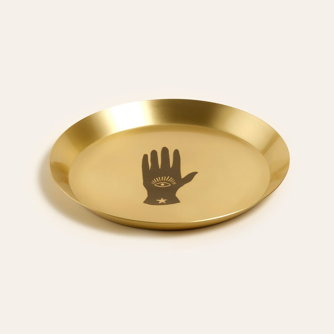 Emirgan Pirinç Tabak 18x18x2 Cm Mat Altın