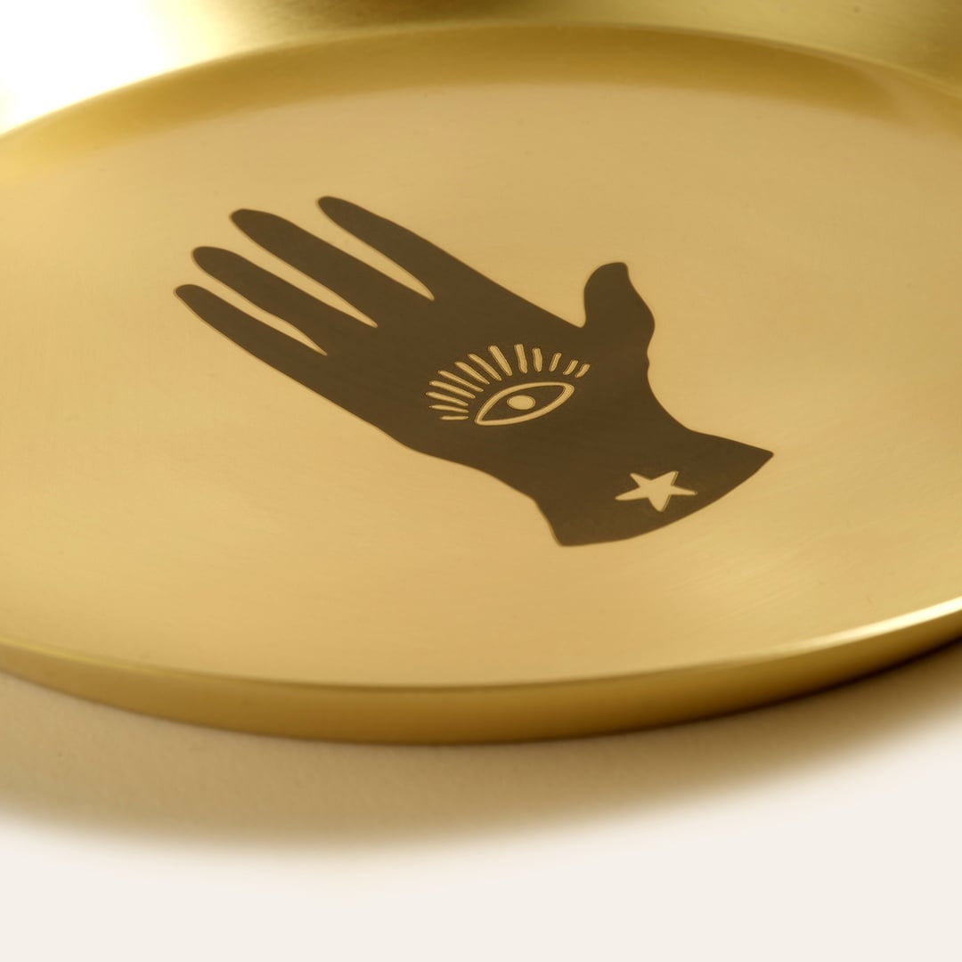 Emirgan Pirinç Tabak 18x18x2 Cm Mat Altın