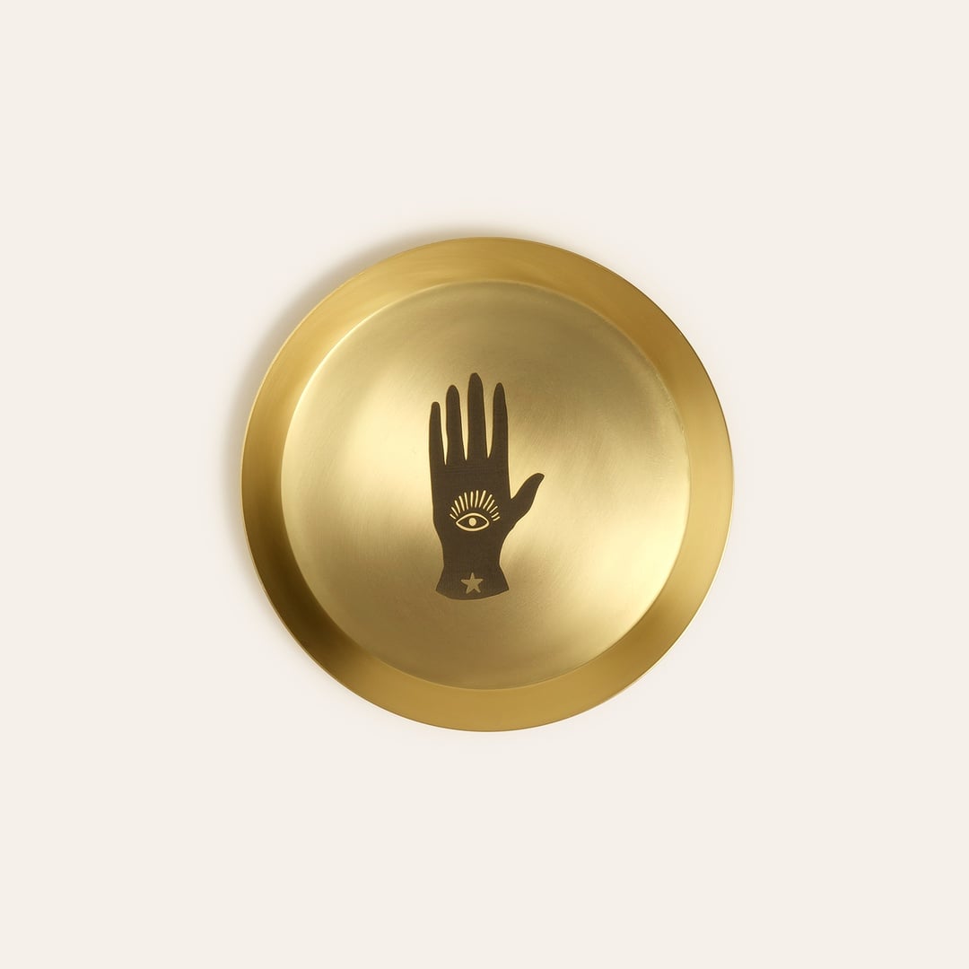 Emirgan Pirinç Tabak 18x18x2 Cm Mat Altın