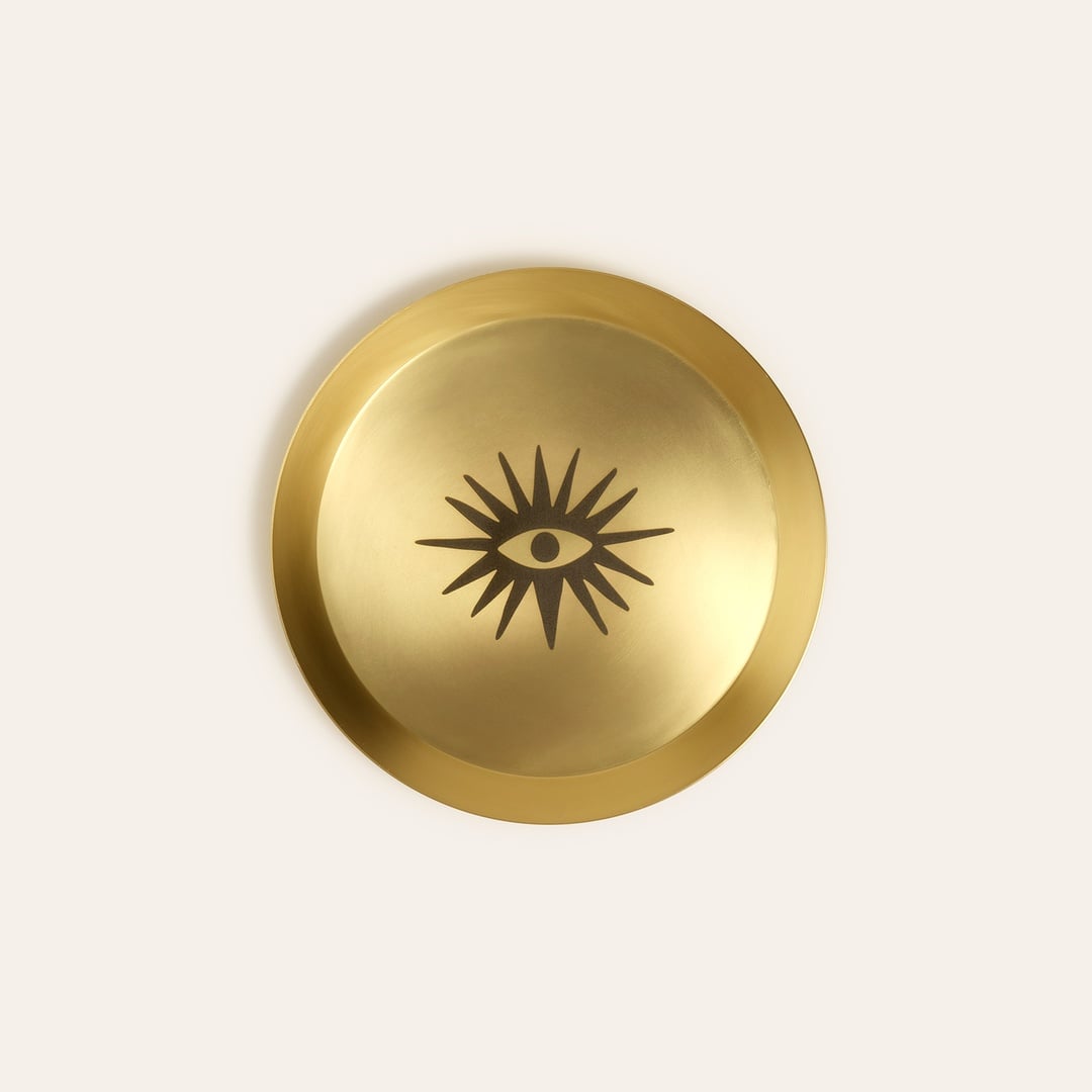 Emirgan Pirinç Tabak 18x18x2 Cm Mat Altın