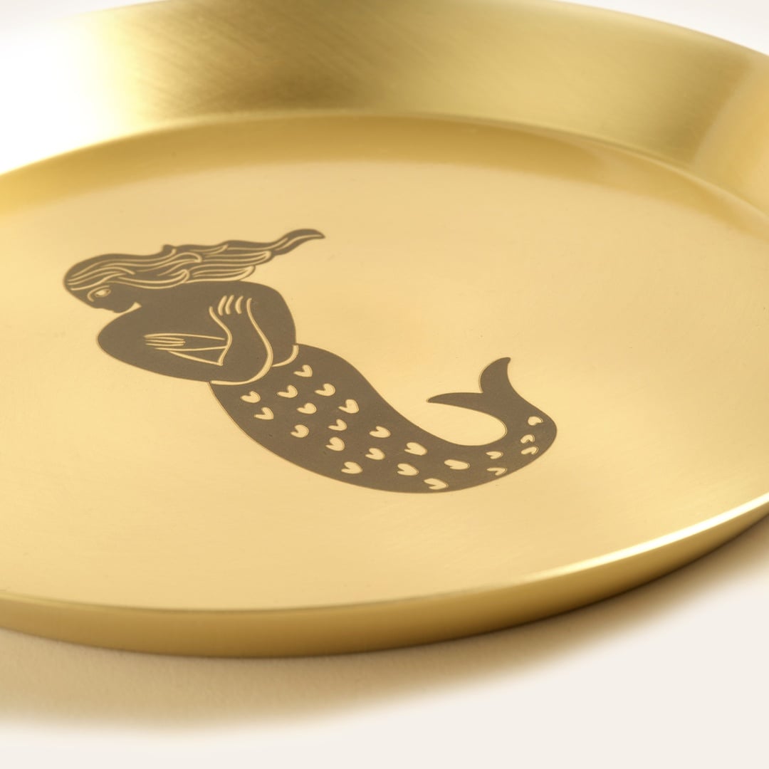 Emirgan Pirinç Tabak 18x18x2 Cm Mat Altın