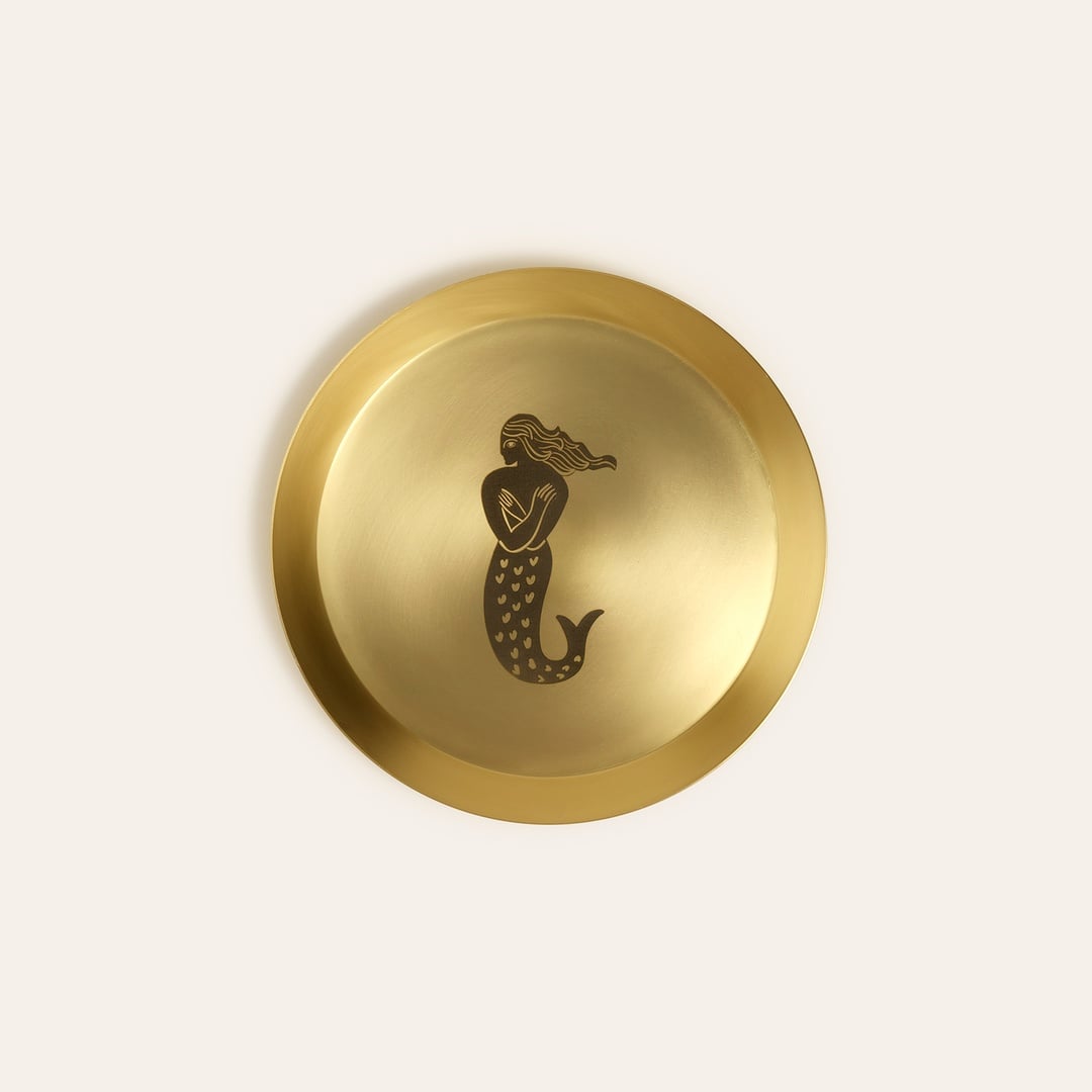 Emirgan Pirinç Tabak 18x18x2 Cm Mat Altın