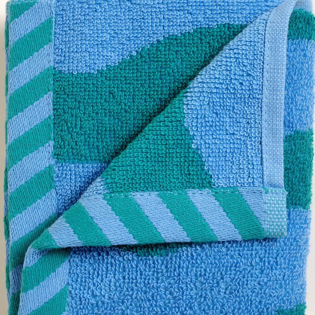 Tabea - Pamuk %100 Pamuk El Havlusu 30x50 Cm Yeşil - Mavi