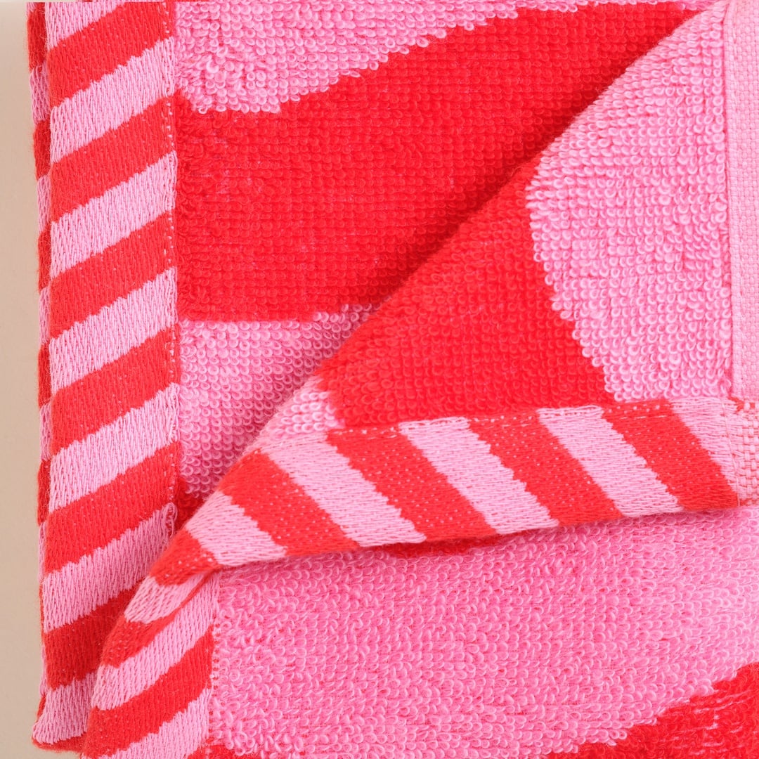 Tabea - Pamuk %100 Pamuk El Havlusu 30x50 Cm Pembe - Kırmızı