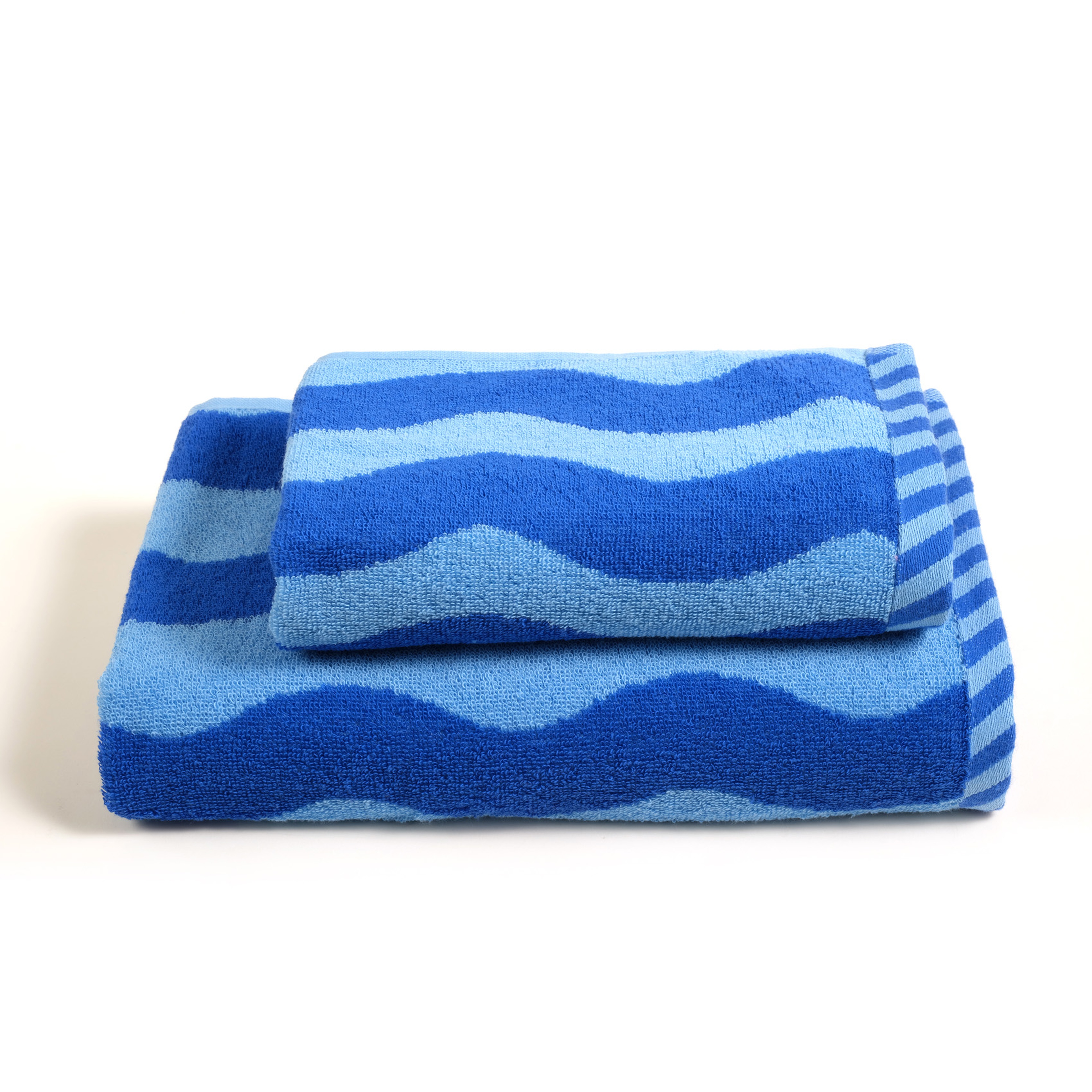 Tabea - Pamuk %100 Pamuk El Havlusu 30x50 Cm Açık Mavi - Koyu Mavi