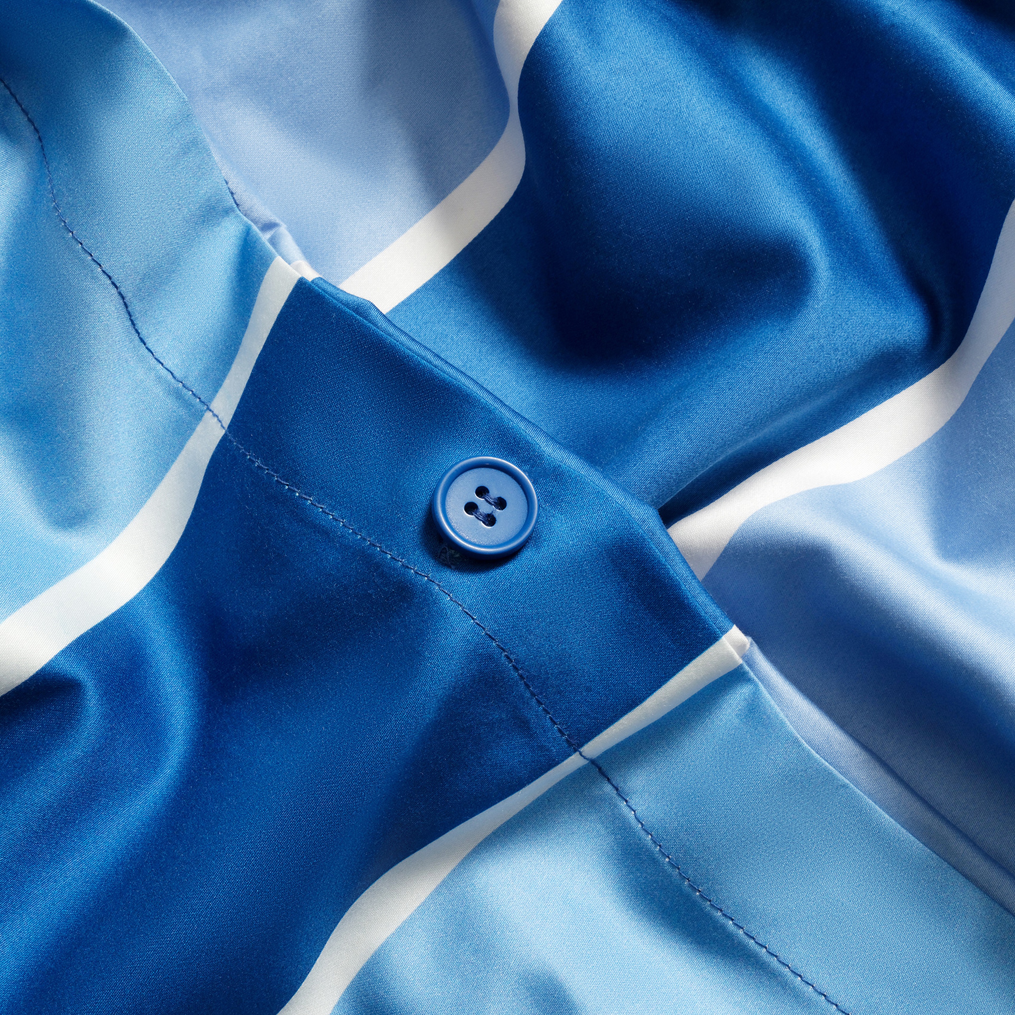 Lahor 300 Tc Kıng Sıze Pamuk Saten Nevresim Seti 240x220 Cm Mavi - Beyaz