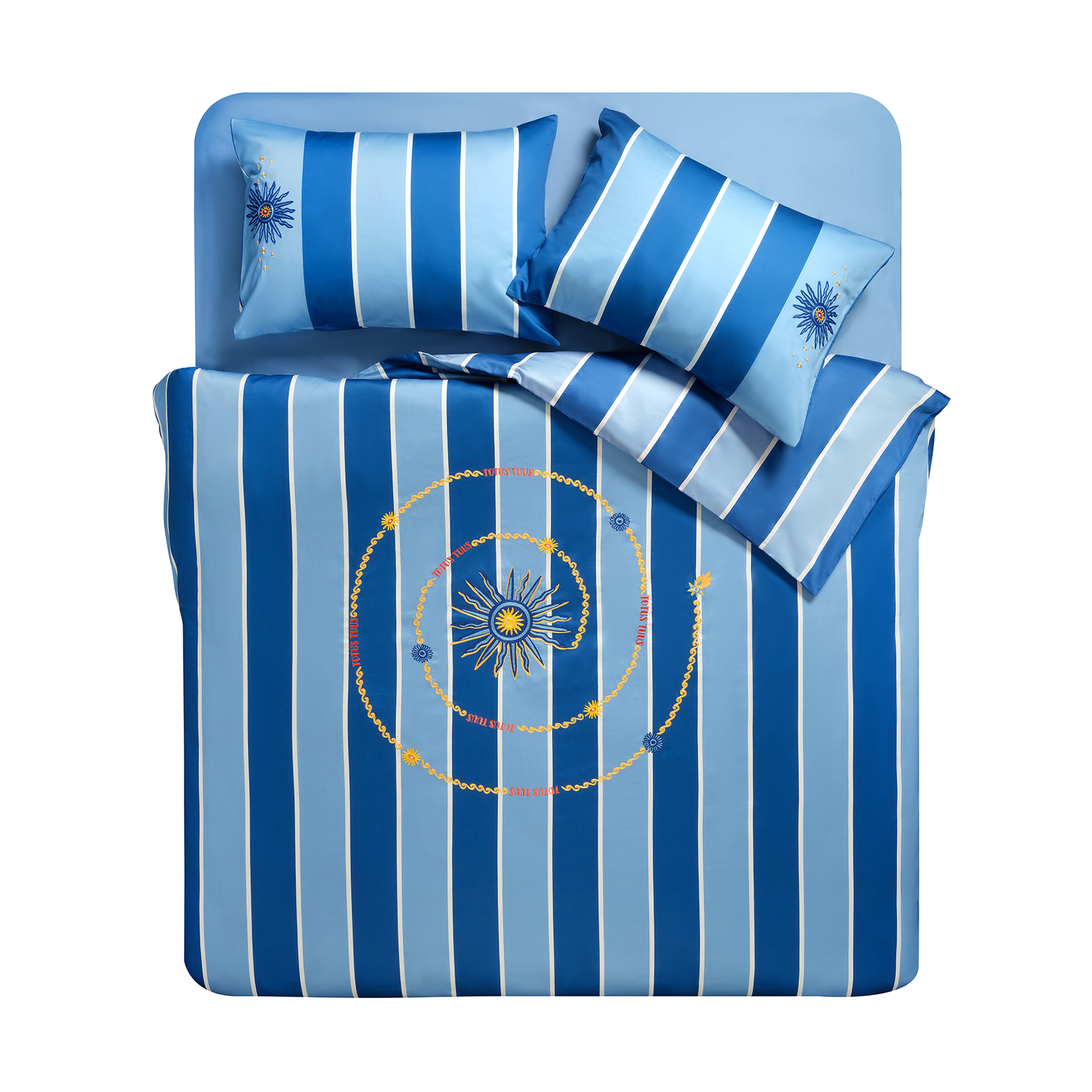 Lahor 300 Tc Kıng Sıze Pamuk Saten Nevresim Seti 240x220 Cm Mavi - Beyaz