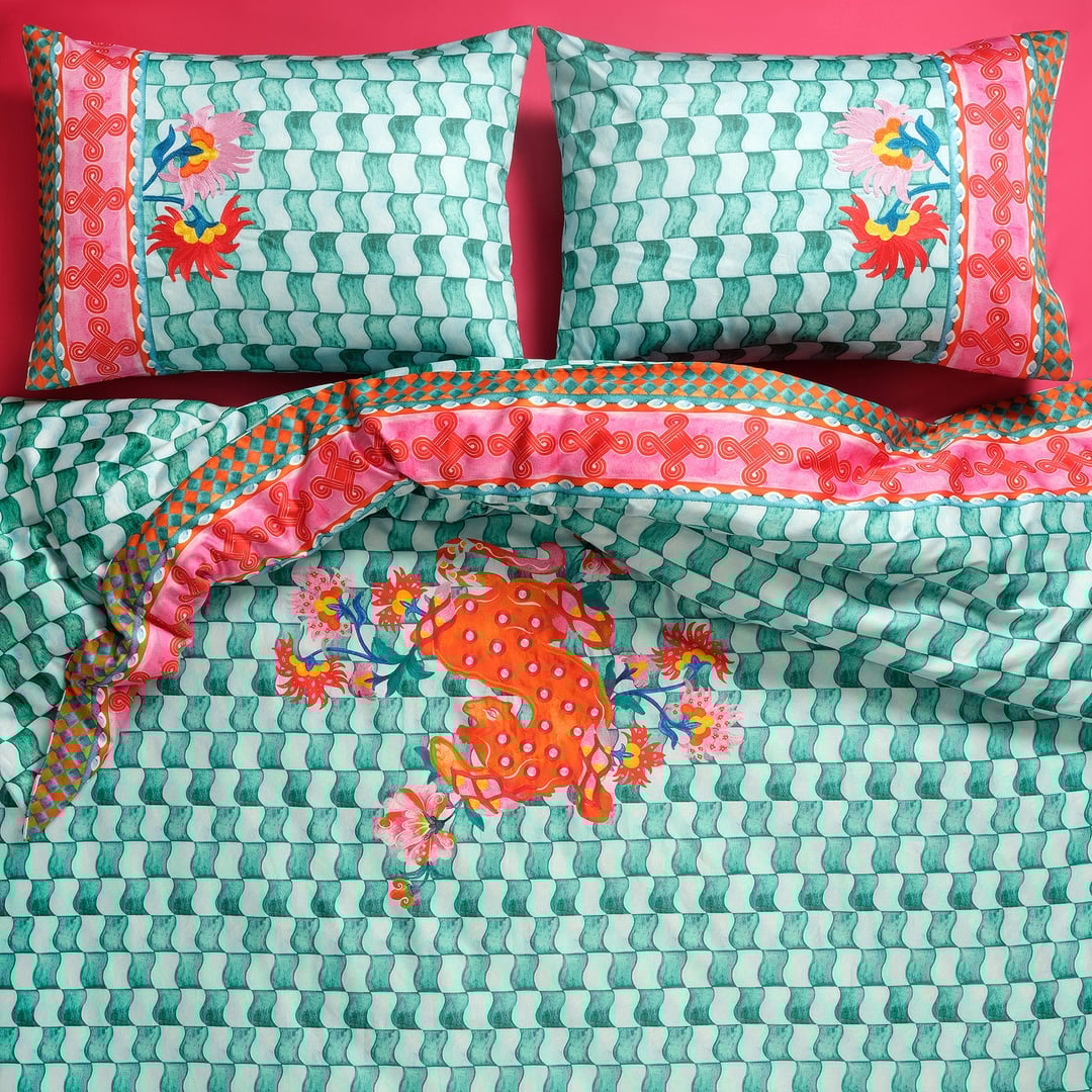 Lahor 300 Tc Kıng Sıze Pamuk Saten Nevresim Seti 240x220 Cm Yeşil