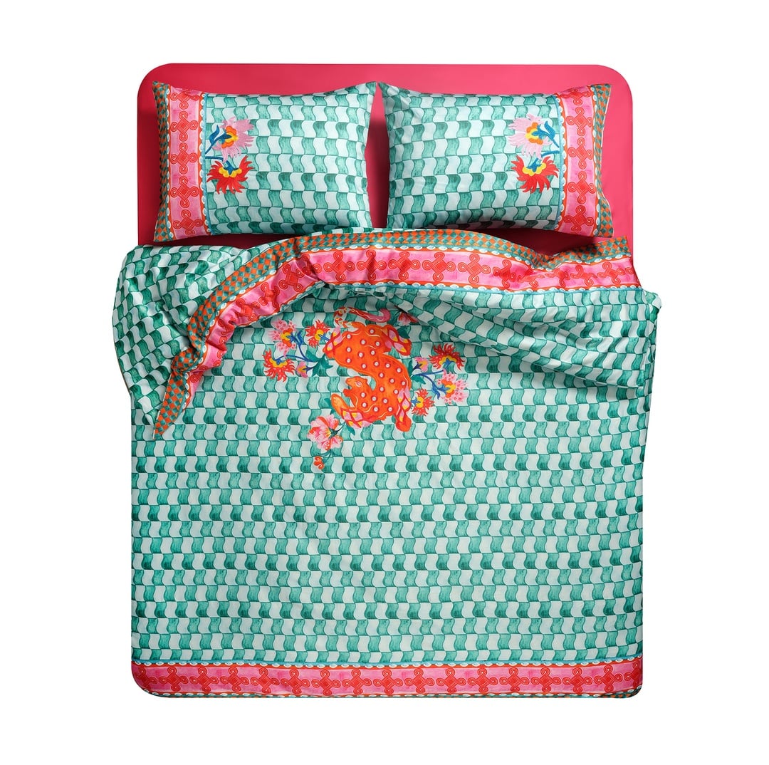 Lahor 300 Tc Kıng Sıze Pamuk Saten Nevresim Seti 240x220 Cm Yeşil