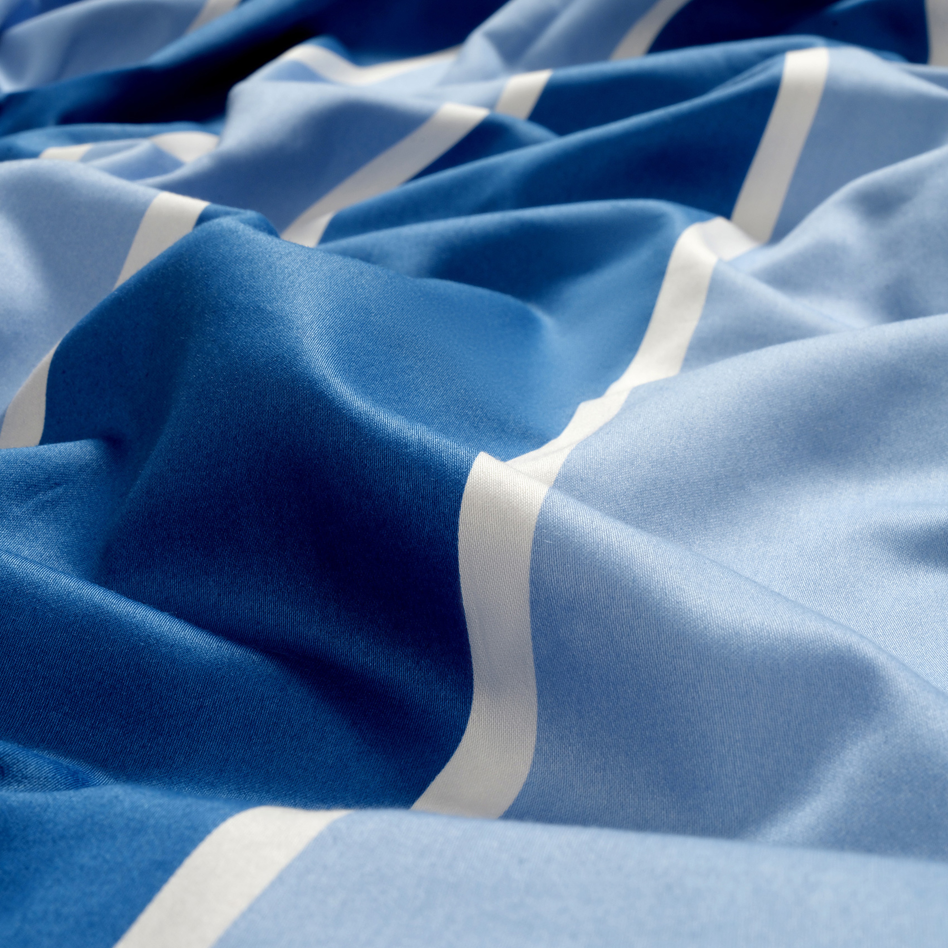 Lahor 300 Tc E.kıng Sıze Pamuk Saten Nevresim Seti 260x220 Cm Mavi - Beyaz