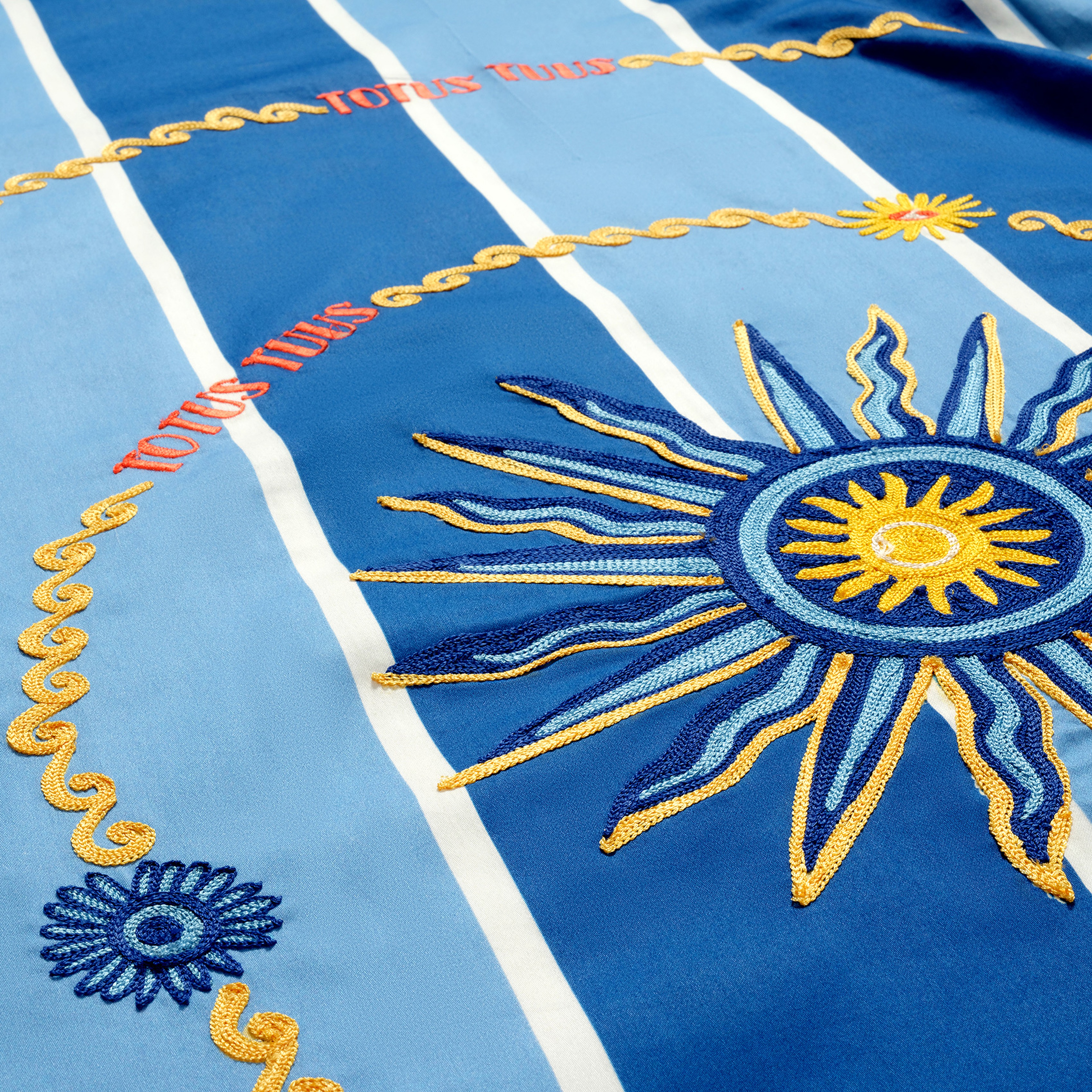 Lahor 300 Tc E.kıng Sıze Pamuk Saten Nevresim Seti 260x220 Cm Mavi - Beyaz