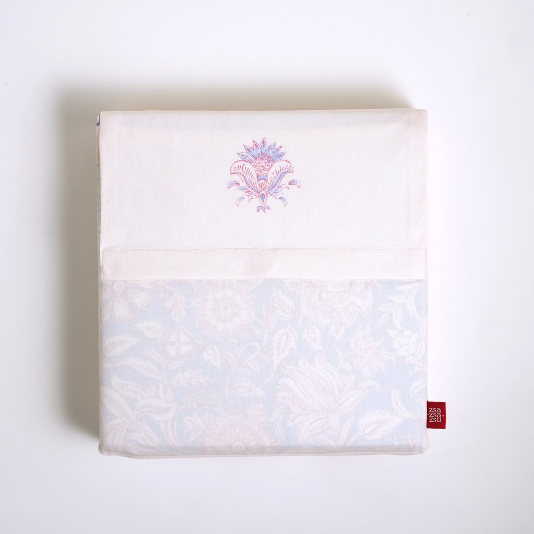 Lahor 200 Tc E.kıng Sıze Pamuk Percale Nevresim Takımı 260x220 Cm Mavi - Fuşya