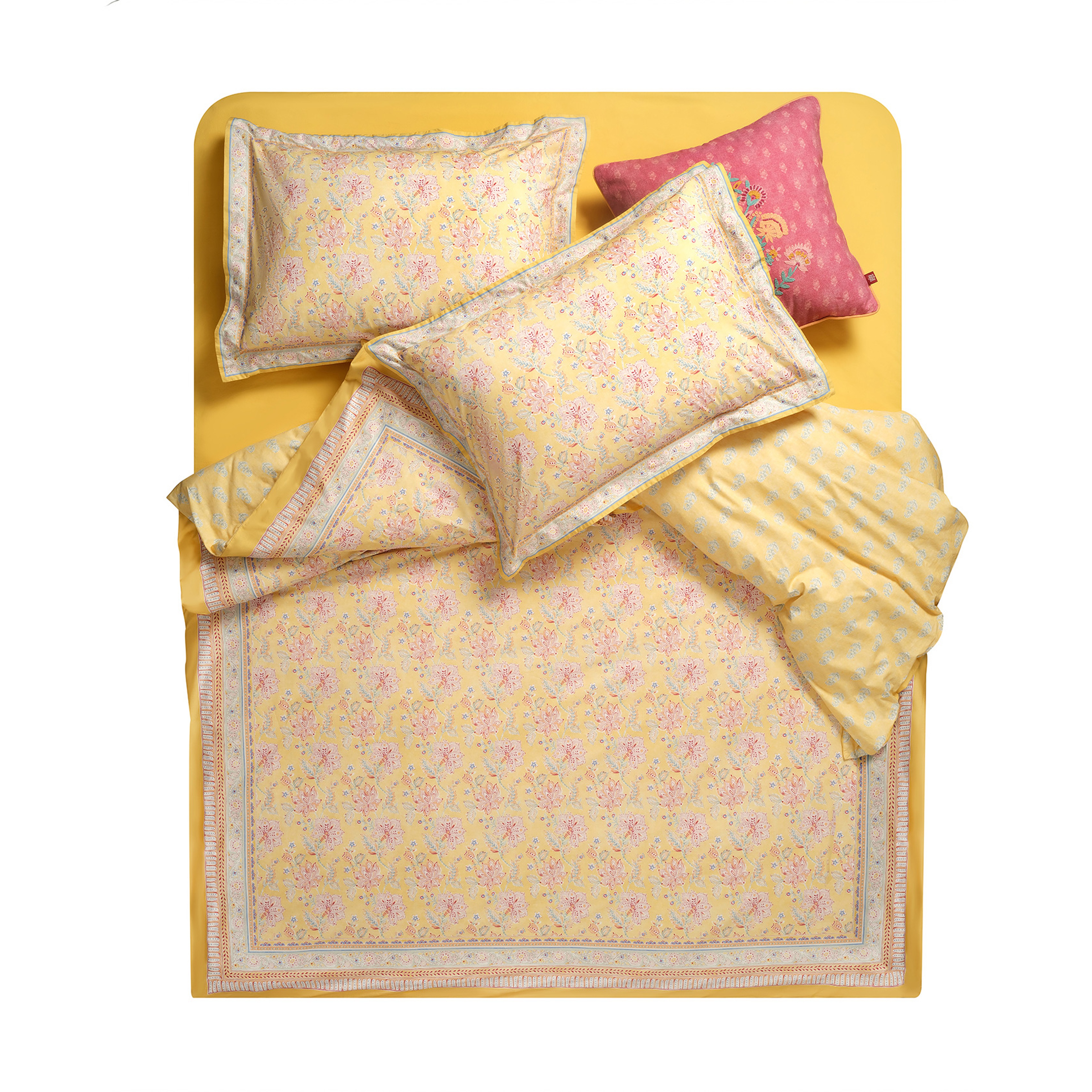 Lahor 200 Tc E.kıng Sıze Pamuk Percale Nevresim Takımı 260x220 Cm Sarı