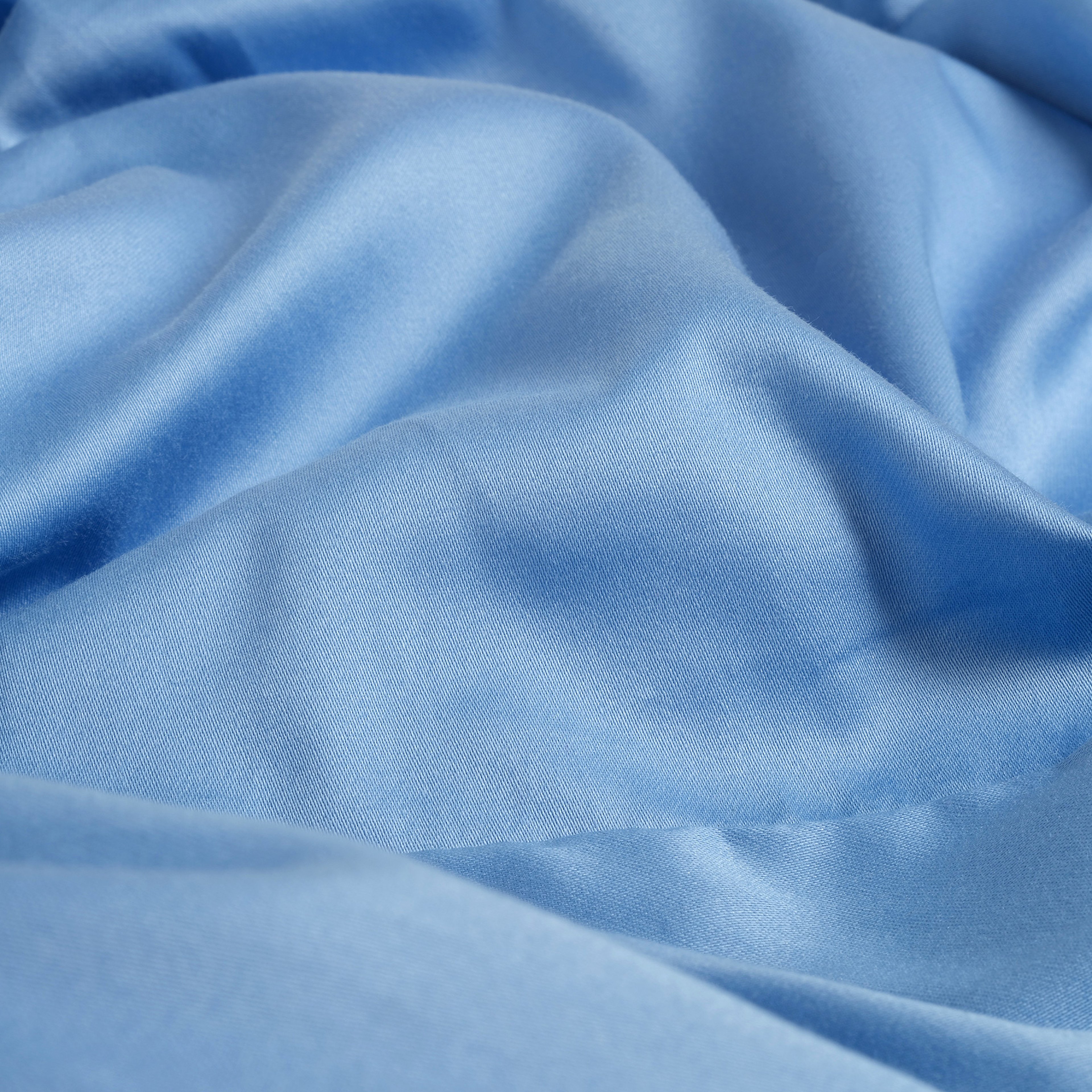 Solıd 300 Tc Kıng Sıze Pamuk Saten %100 Pamuk Saten Düz Çarşaf 260x280 Cm Mavi