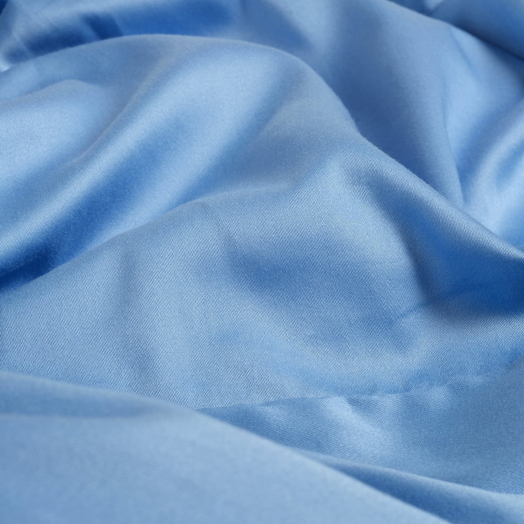 Solıd 300 Tc Queen Sıze Pamuk Saten %100 Pamuk Saten Lastikli Çarşaf 180x200 Cm Mavi