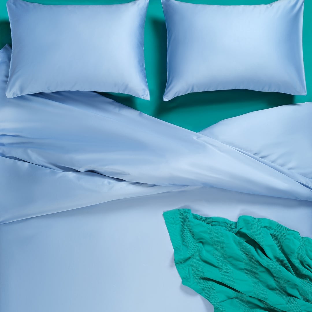 Solıd 300 Tc Tek Kişilik Pamuk %100 Pamuk Saten Nevresim Seti 160x220 Cm Mavi