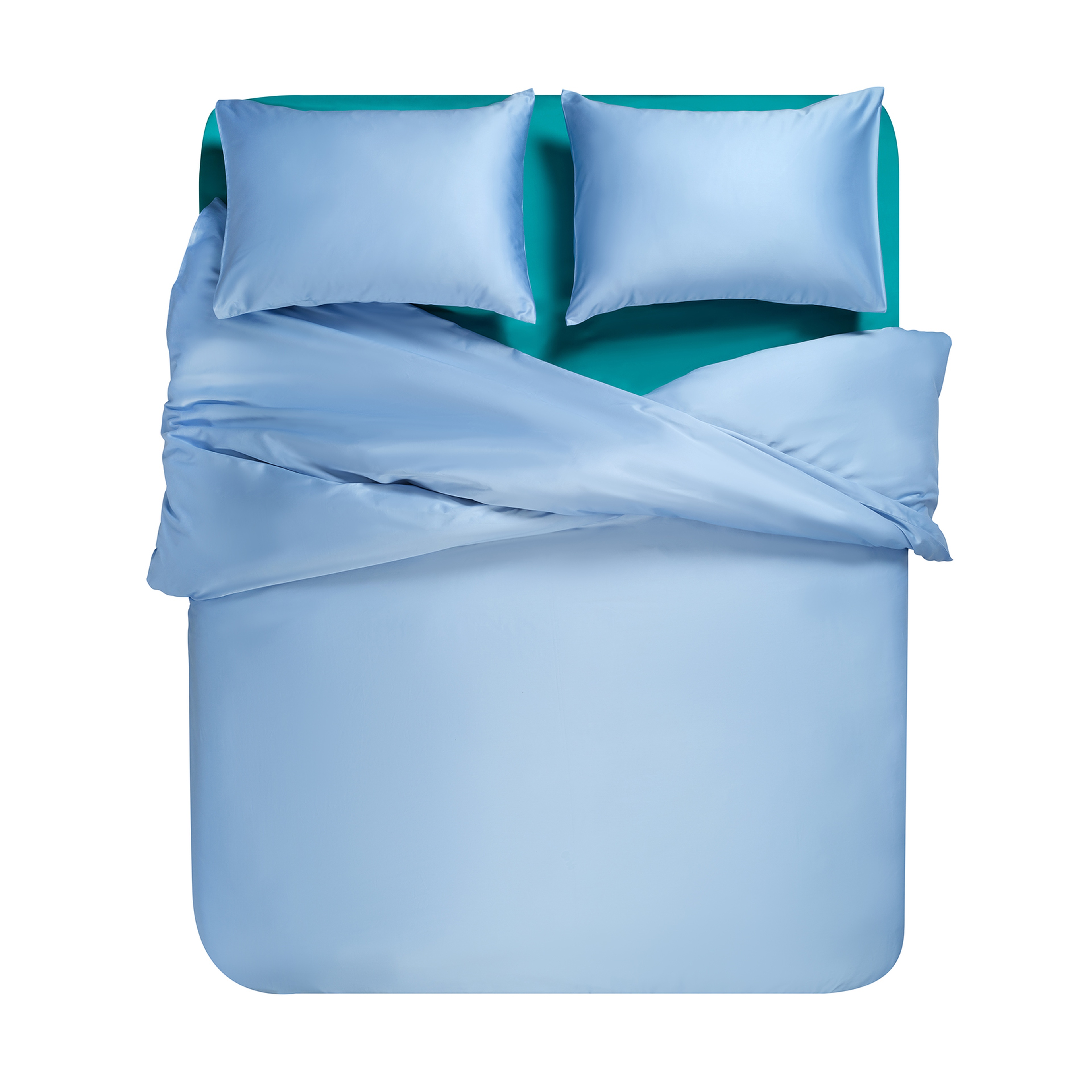 Solıd 300 Tc Tek Kişilik Pamuk %100 Pamuk Saten Nevresim Seti 160x220 Cm Mavi
