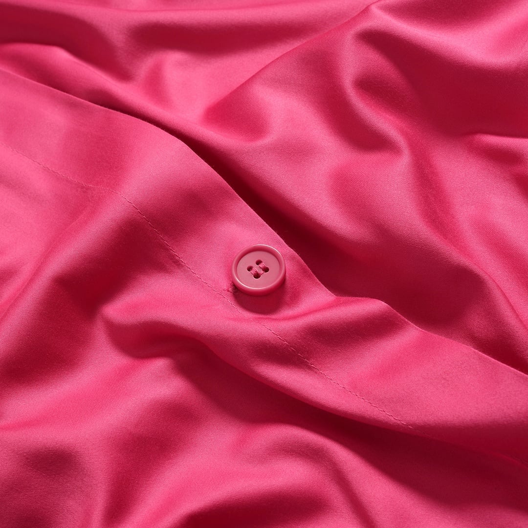 Solıd 300 Tc Kıng Sıze Pamuk %100 Pamuk Saten Nevresim Seti 240x220 Cm Fuşya