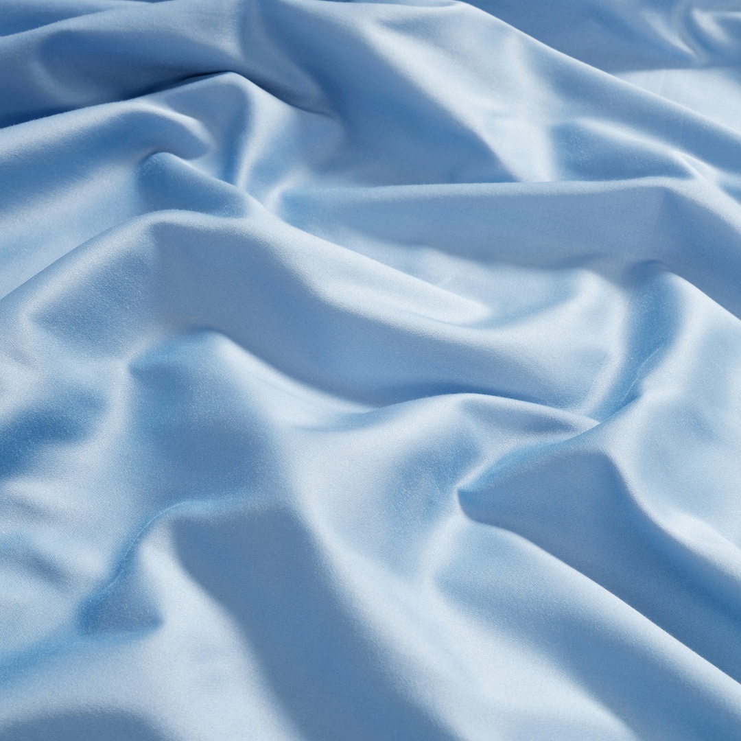 Solıd Mavi Kıng Sıze Pamuk Nevresim Seti