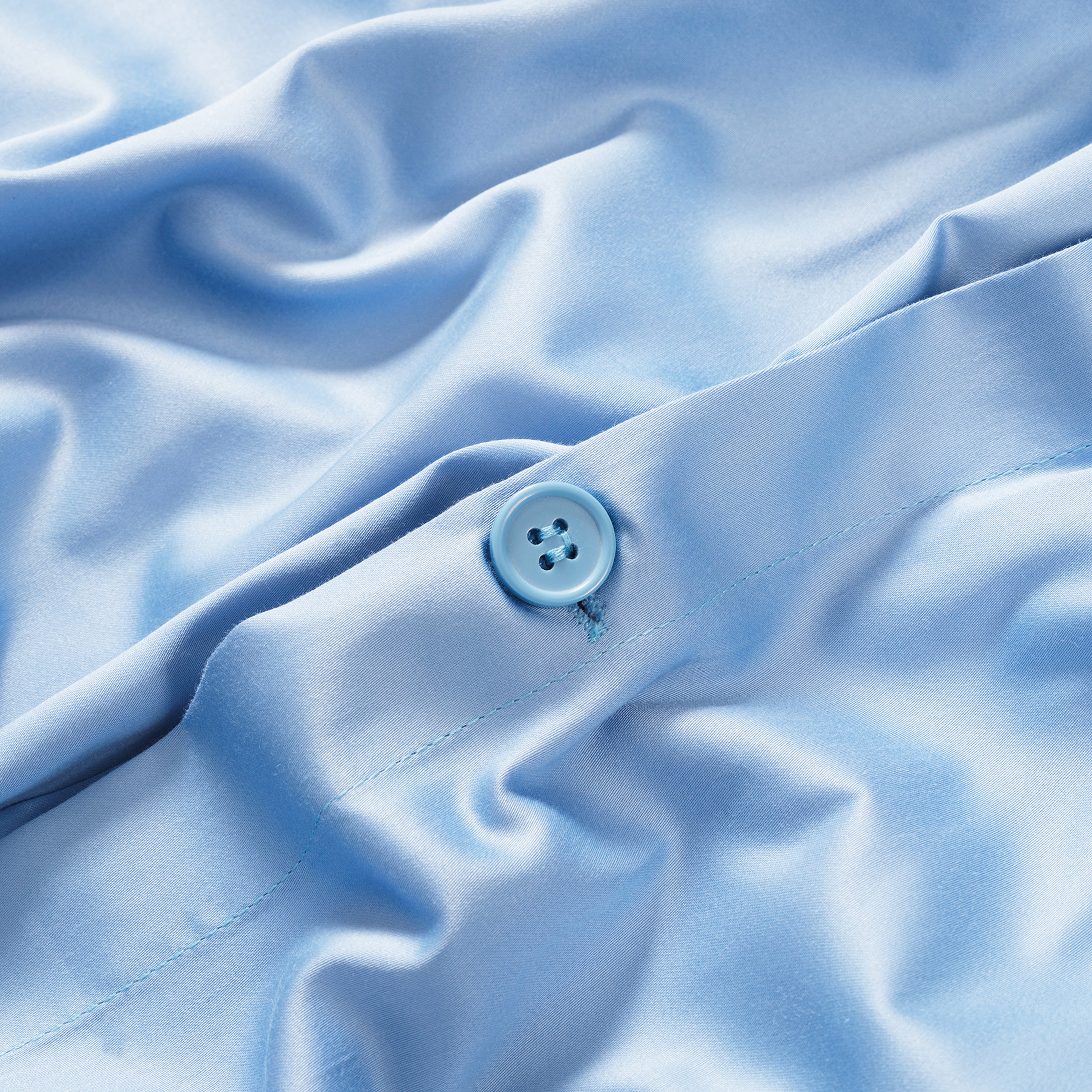 Solıd Mavi Kıng Sıze Pamuk Nevresim Seti