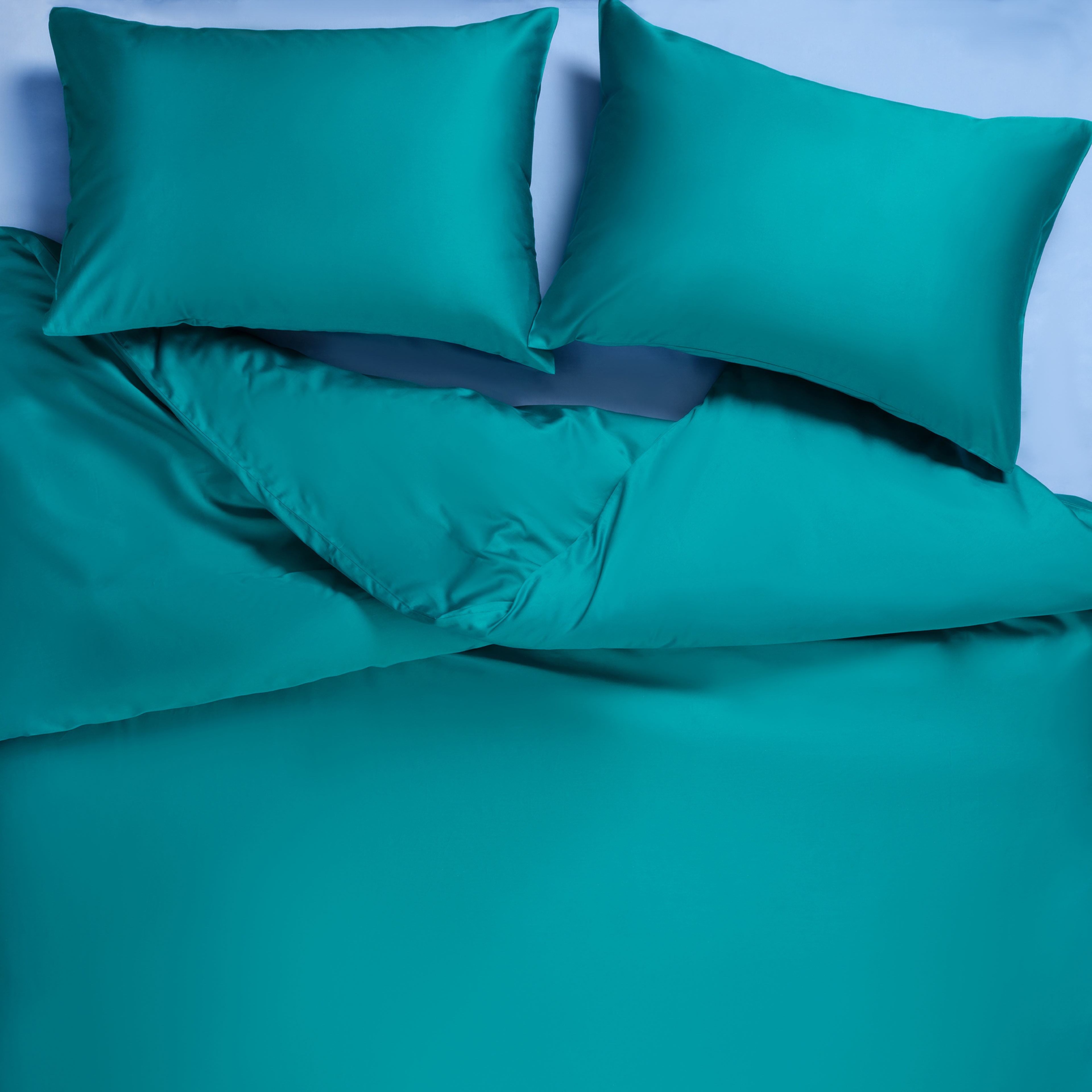 Solıd 300 Tc Çift Kişilik Pamuk Saten %100 Pamuk Saten Nevresim Seti 200x220 Cm Koyu Yeşil