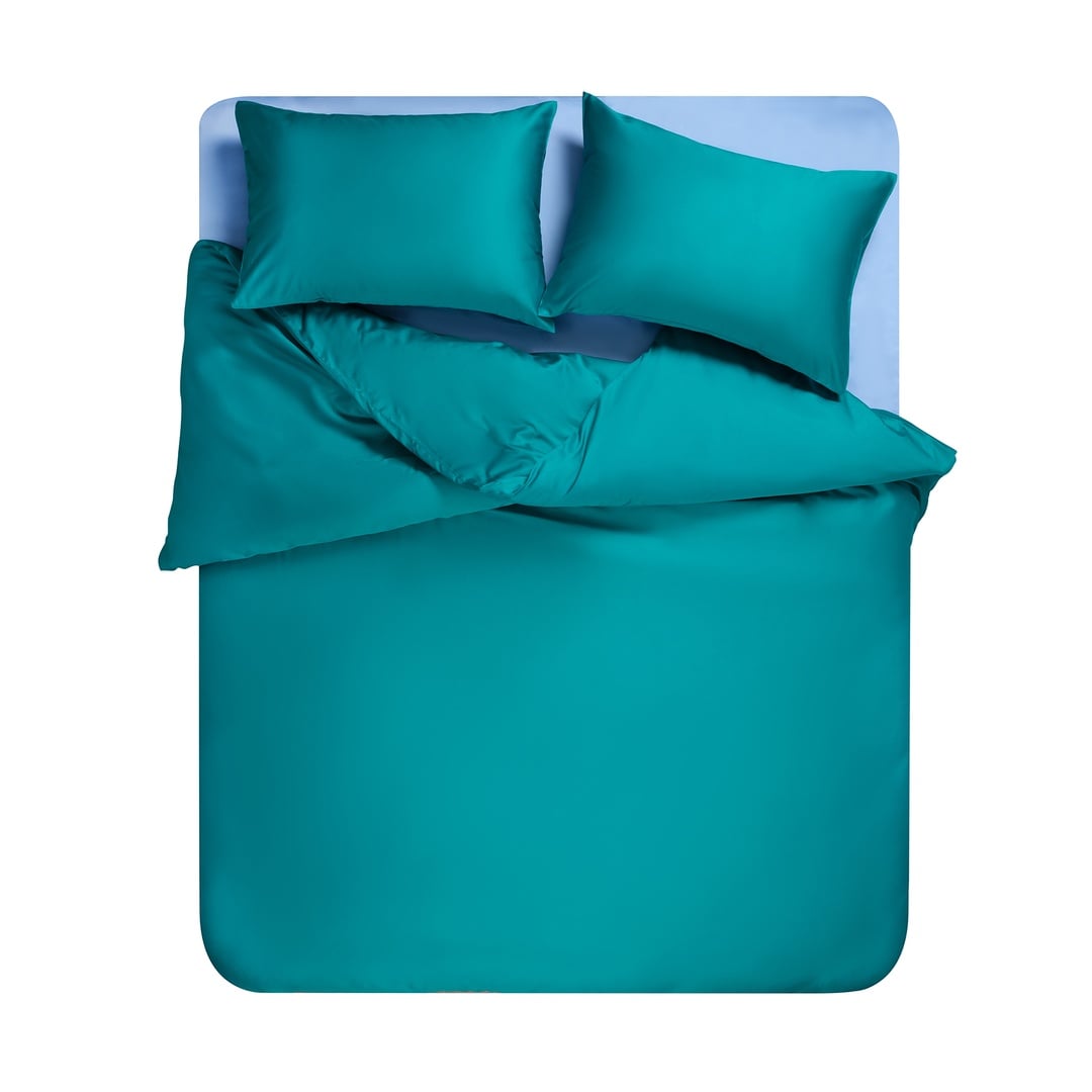 Solıd 300 Tc Kıng Sıze Pamuk %100 Pamuk Saten Nevresim Seti 240x220 Cm Koyu Yeşil