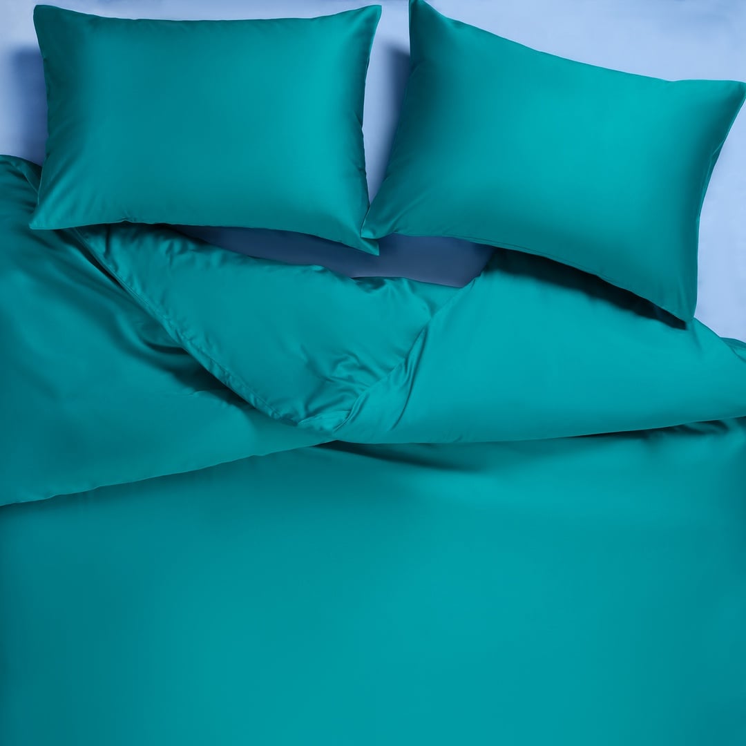 Solıd 300 Tc Tek Kişilik Pamuk %100 Pamuk Saten Nevresim Seti 160x220 Cm Koyu Yeşil