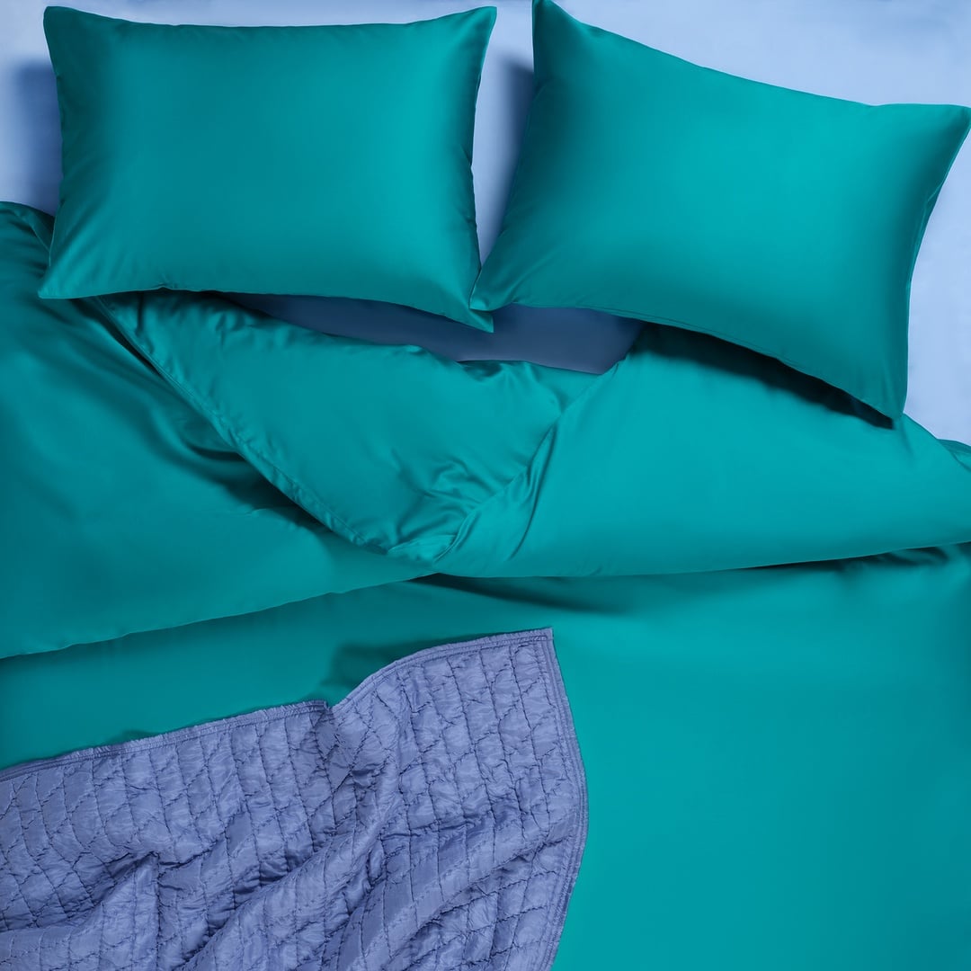 Solıd 300 Tc Tek Kişilik Pamuk %100 Pamuk Saten Nevresim Seti 160x220 Cm Koyu Yeşil