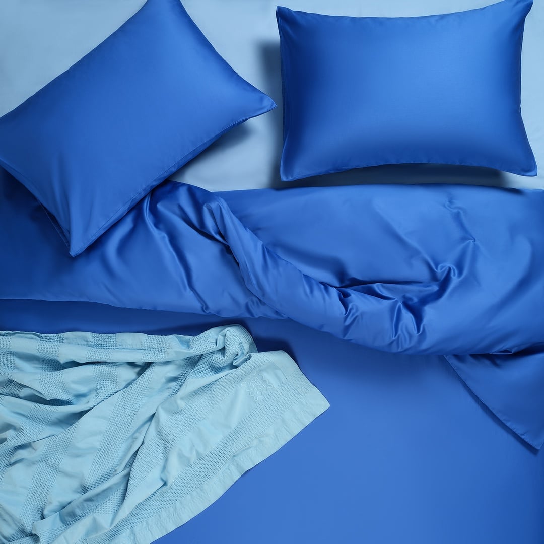 Solıd 300 Tc Tek Kişilik Pamuk %100 Pamuk Saten Nevresim Seti 160x220 Cm Koyu Mavi
