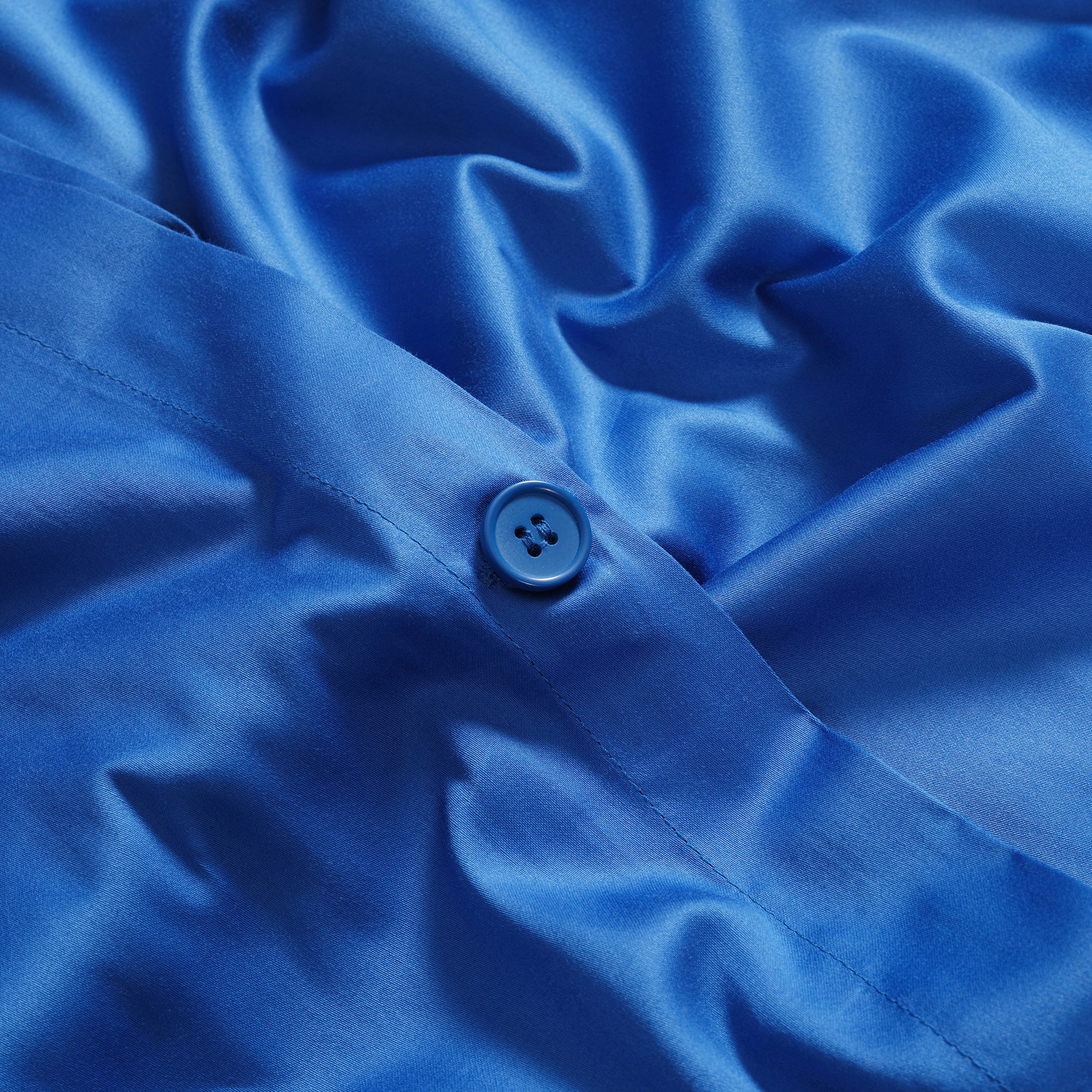 Solıd 300 Tc Tek Kişilik Pamuk %100 Pamuk Saten Nevresim Seti 160x220 Cm Koyu Mavi