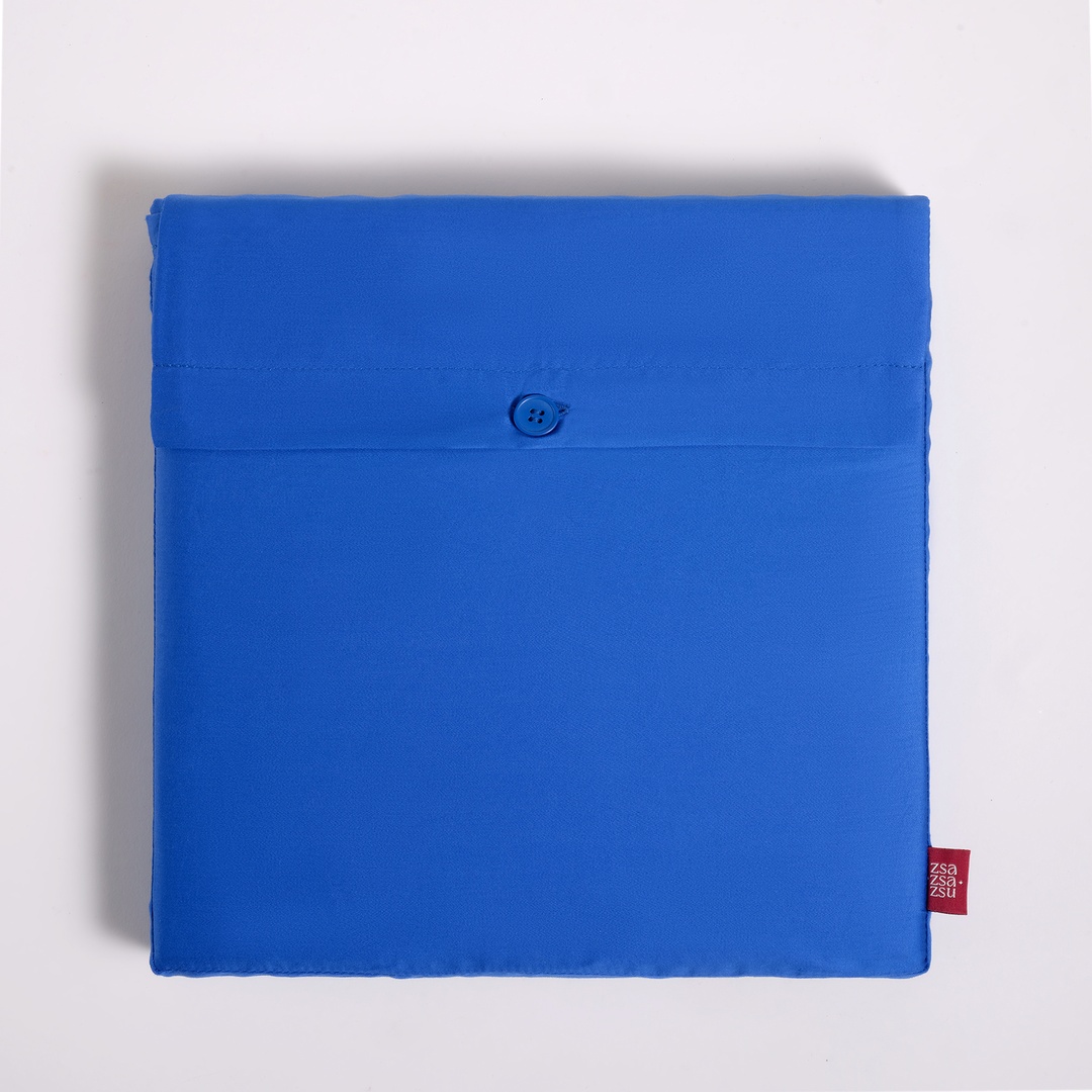 Solıd Koyu Mavi Kıng Sıze Pamuk Nevresim Seti