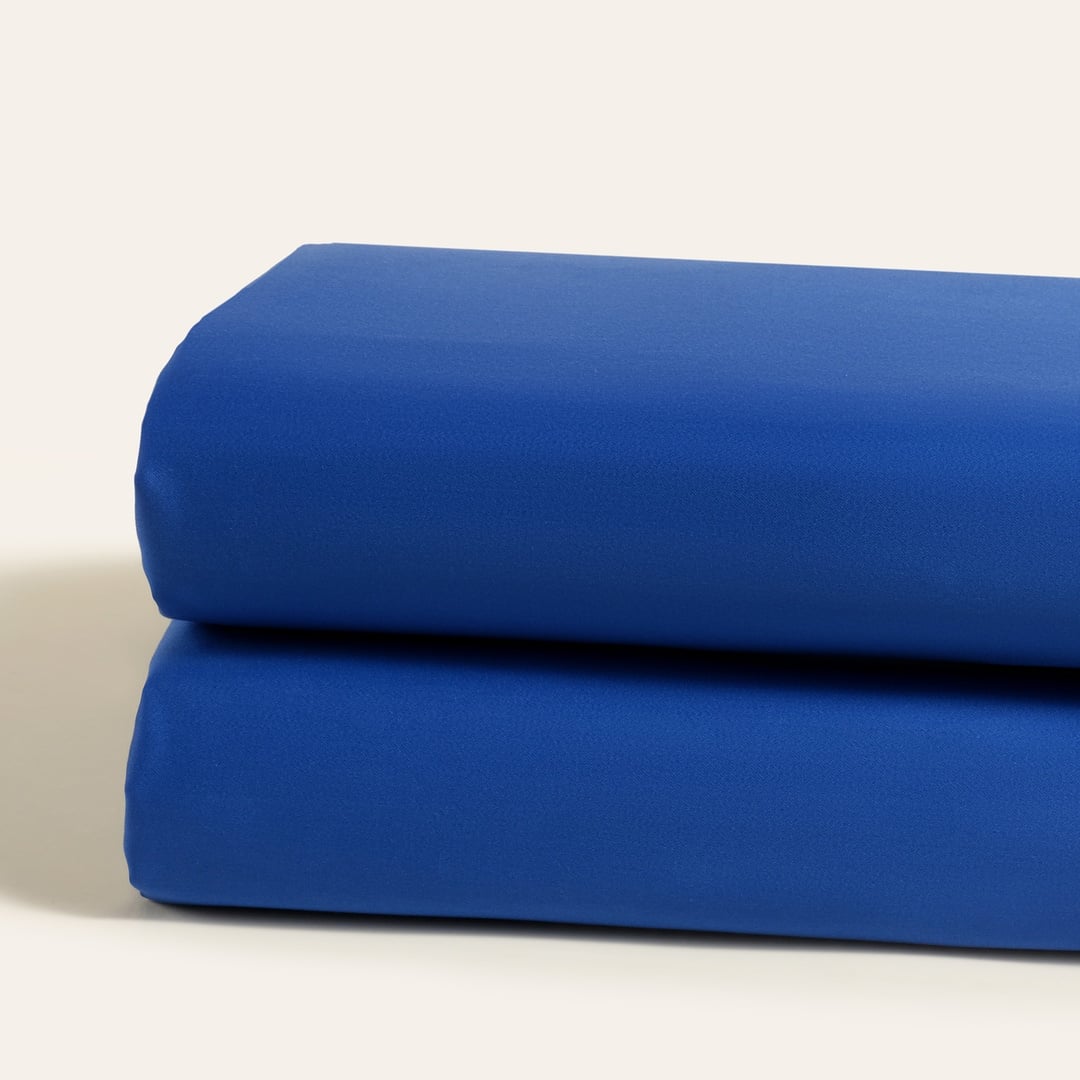 Solıd 300 Tc Kıng Sıze Pamuk Saten %100 Pamuk Saten Düz Çarşaf 260x280 Cm Koyu Mavi