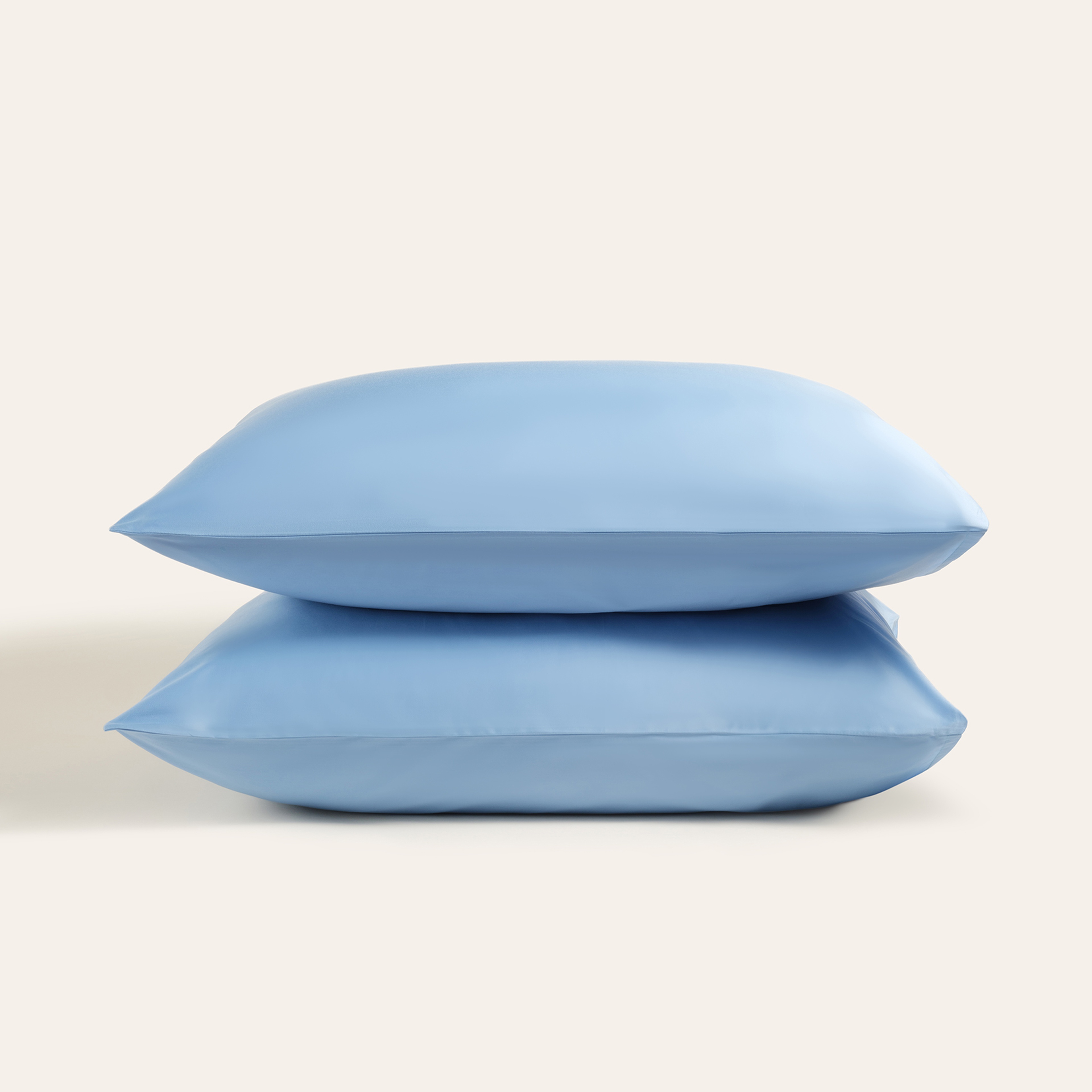 Solıd Mavi 2'li Pamuk Saten Yastık Kılıfı