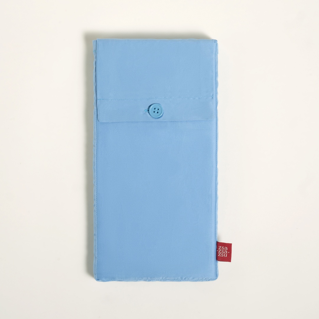 Solıd Mavi 2'li Pamuk Saten Yastık Kılıfı