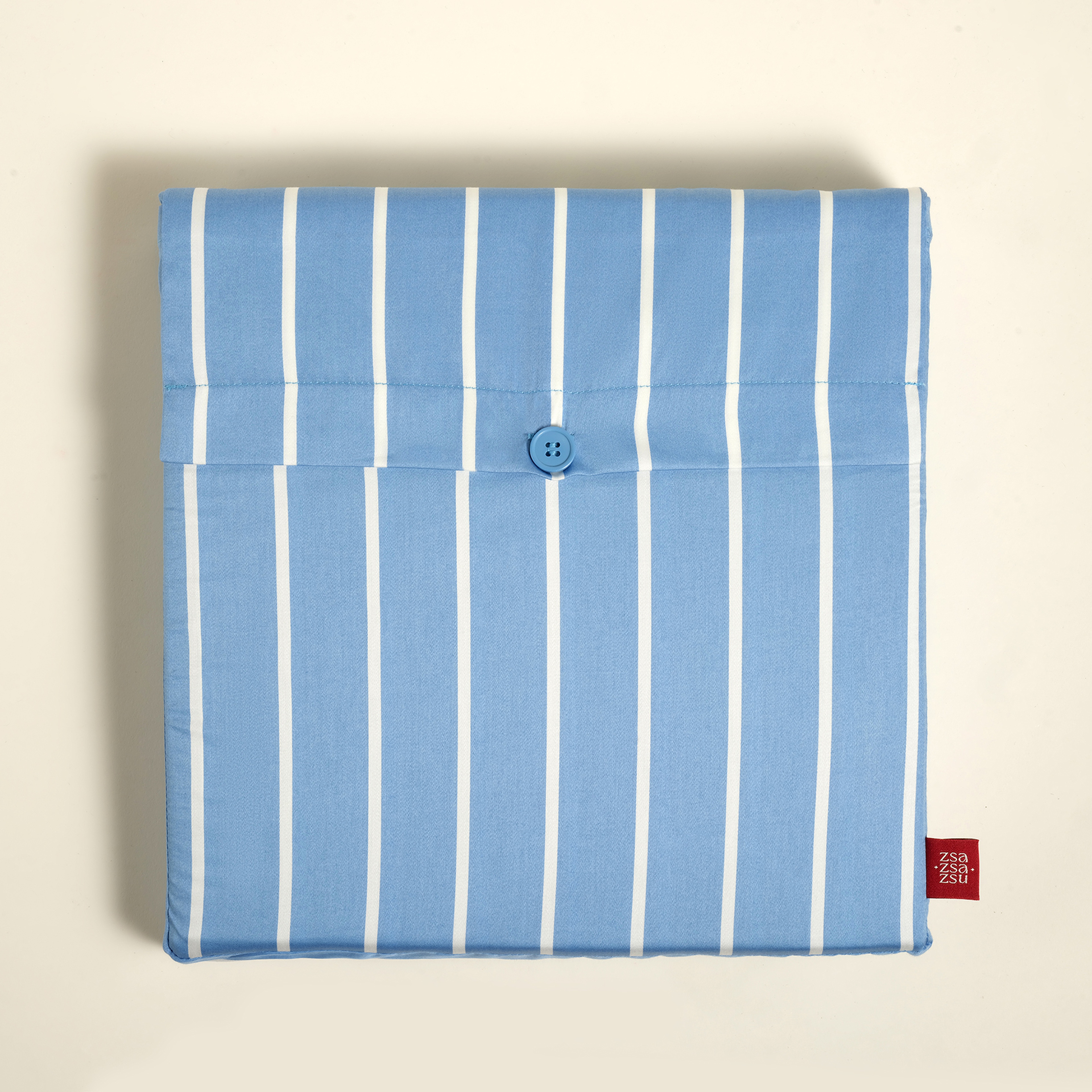 Solıd Mavi Tek Kişilik Pamuk Saten Nevresim Seti