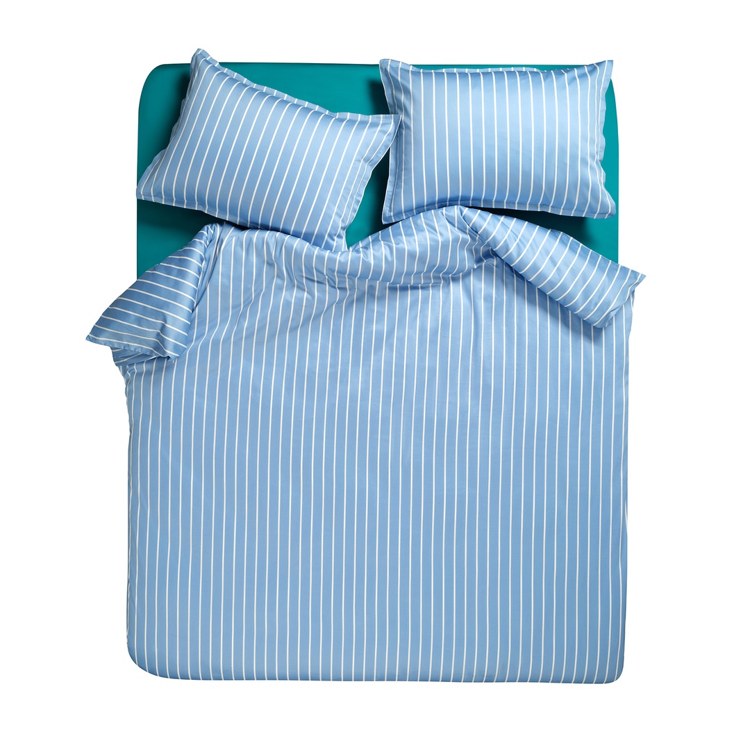 Solıd Mavi Tek Kişilik Pamuk Saten Nevresim Seti