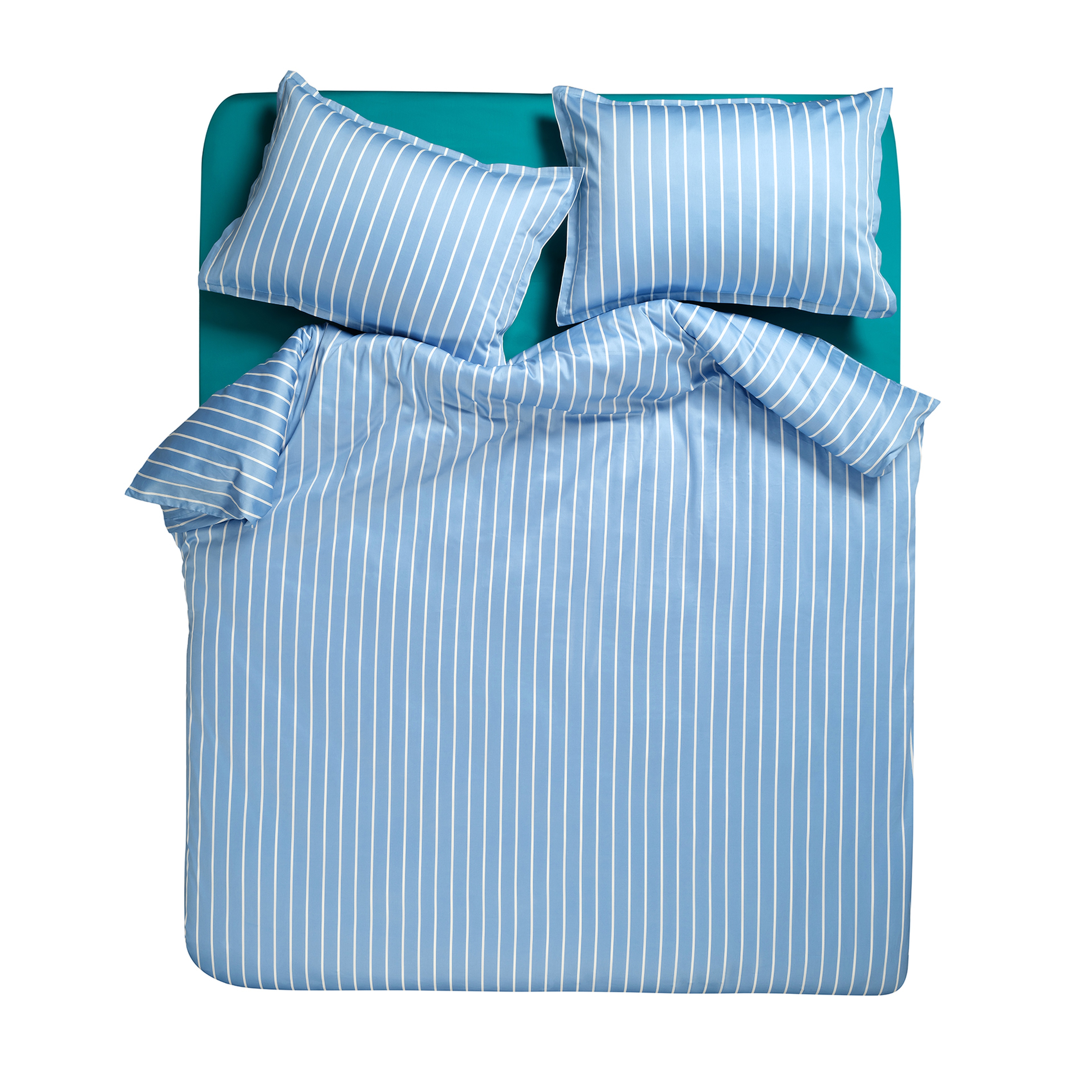 Solıd Mavi Tek Kişilik Pamuk Saten Nevresim Seti