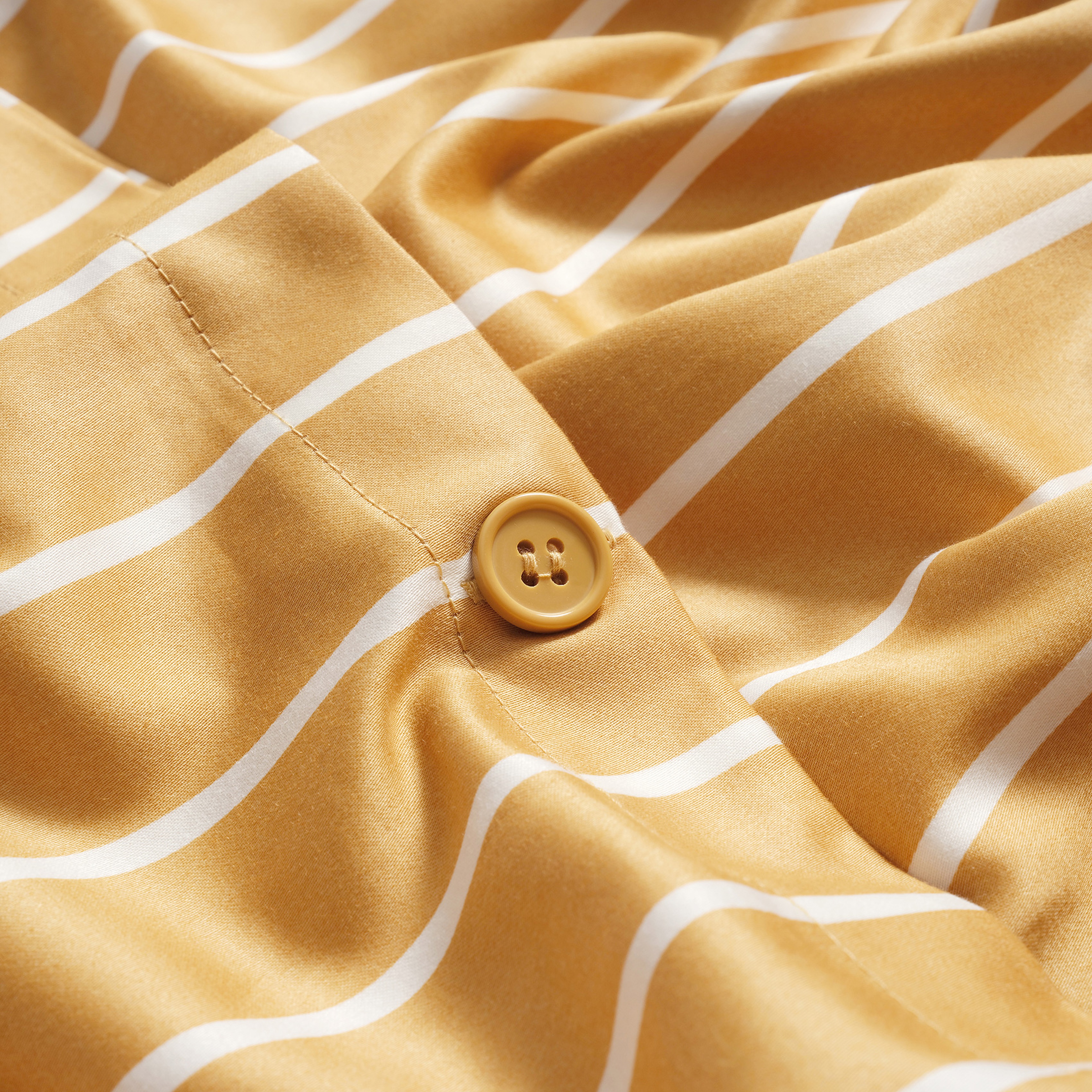 Solıd Sarı Çift Kişilik Pamuk Saten Nevresim Seti