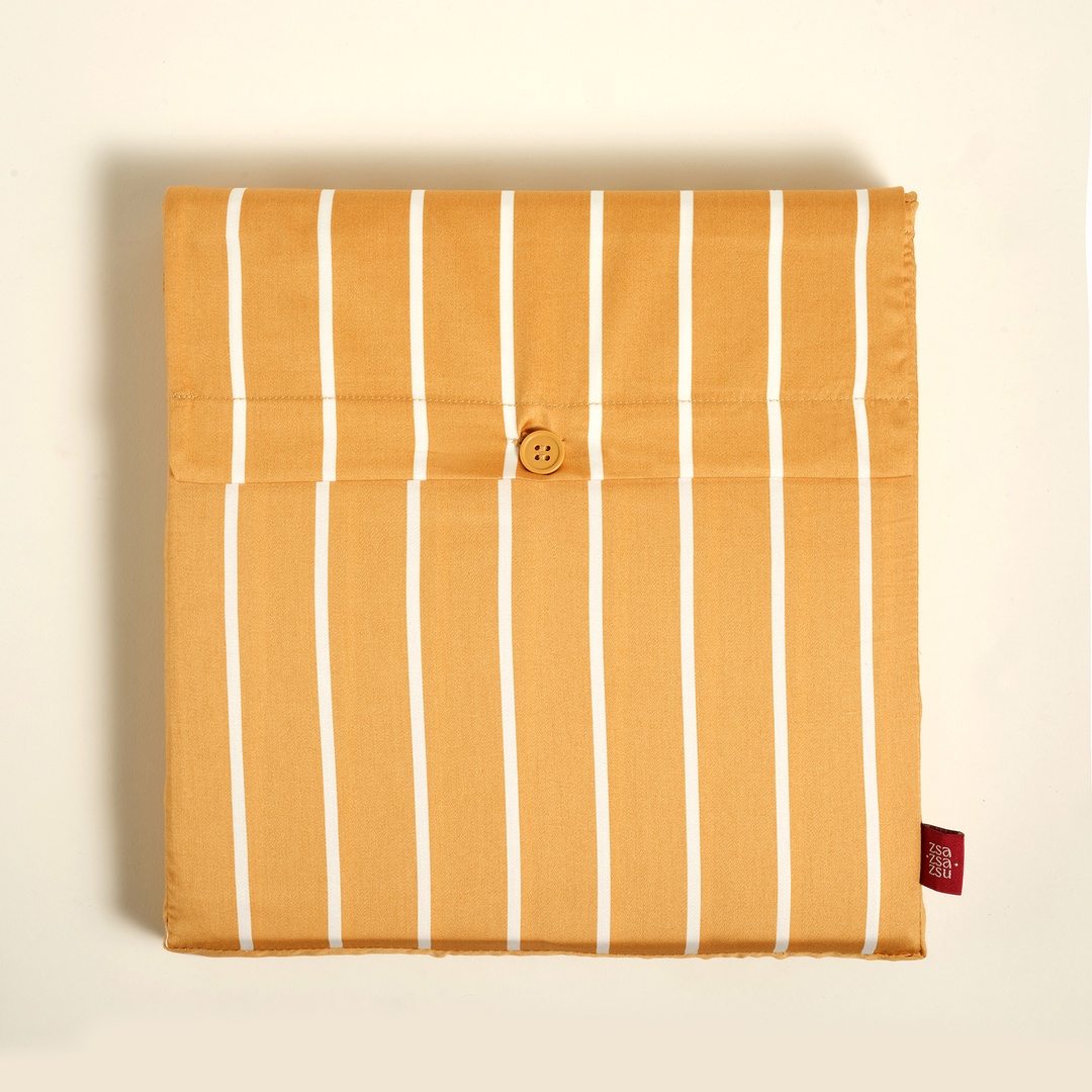 Solıd Sarı Çift Kişilik Pamuk Saten Nevresim Seti